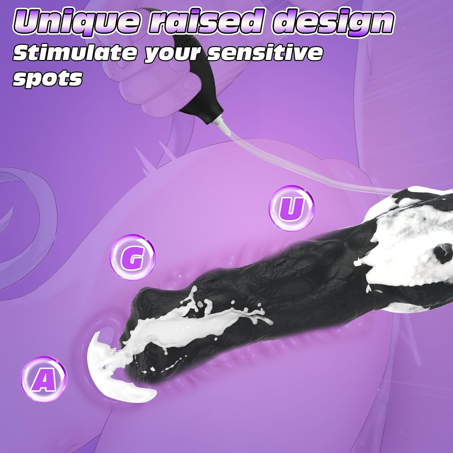 10-Inch Monster Dildo Squirting Sex Toy Horse Knot Dildo, the Irregular Penis, Stimulates Sensitive Points, Strong Suction Cup, Silicone Material, Easy to Clean for Women Men image number 4