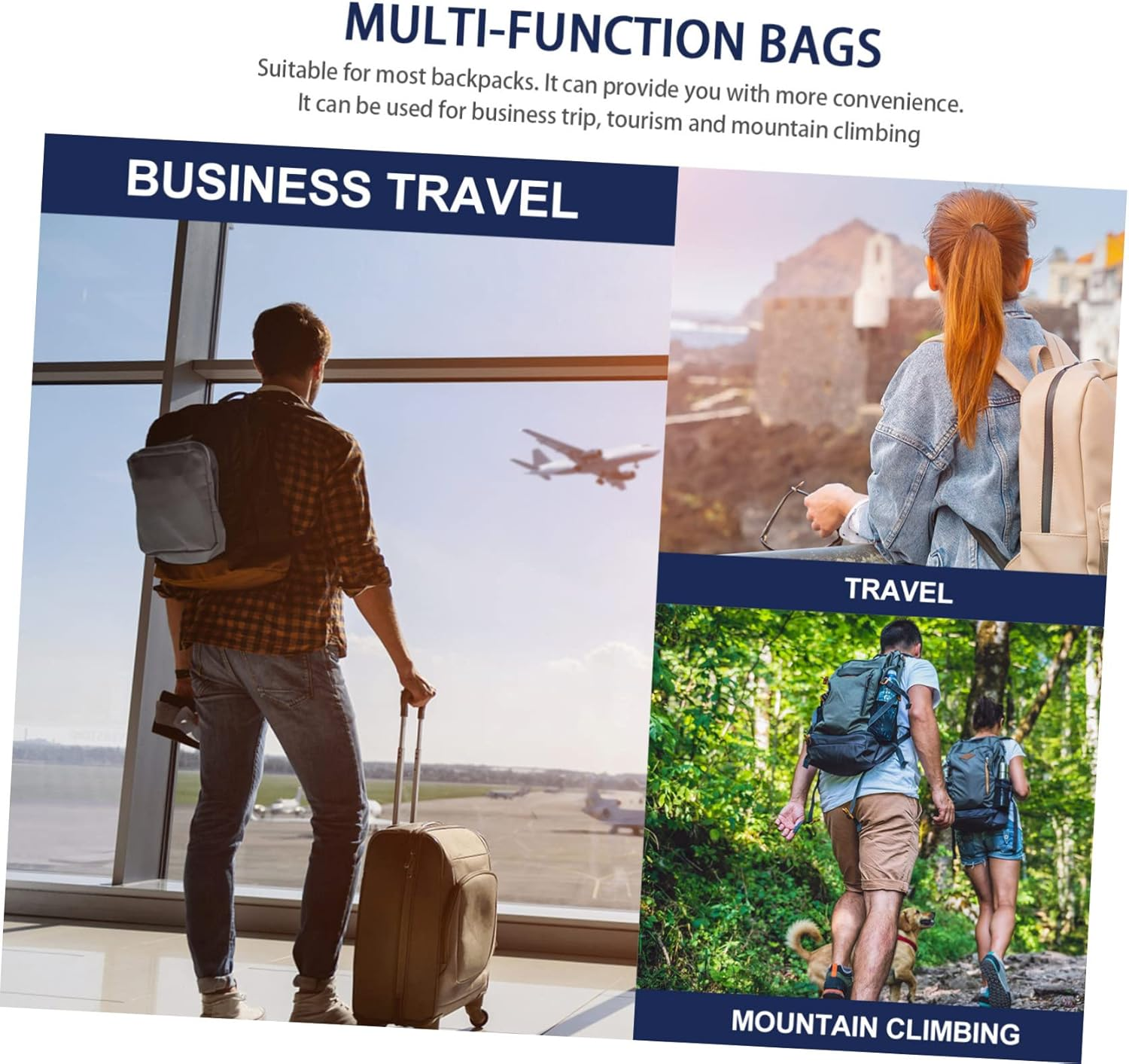 CATIEBYE 2 Pcs Large Capacity Storage Bag Travel Packing Organiser Portable Toiletry Bag for Women Multi-Pocketed Organise Cosmetics Keys Wallet image number 2