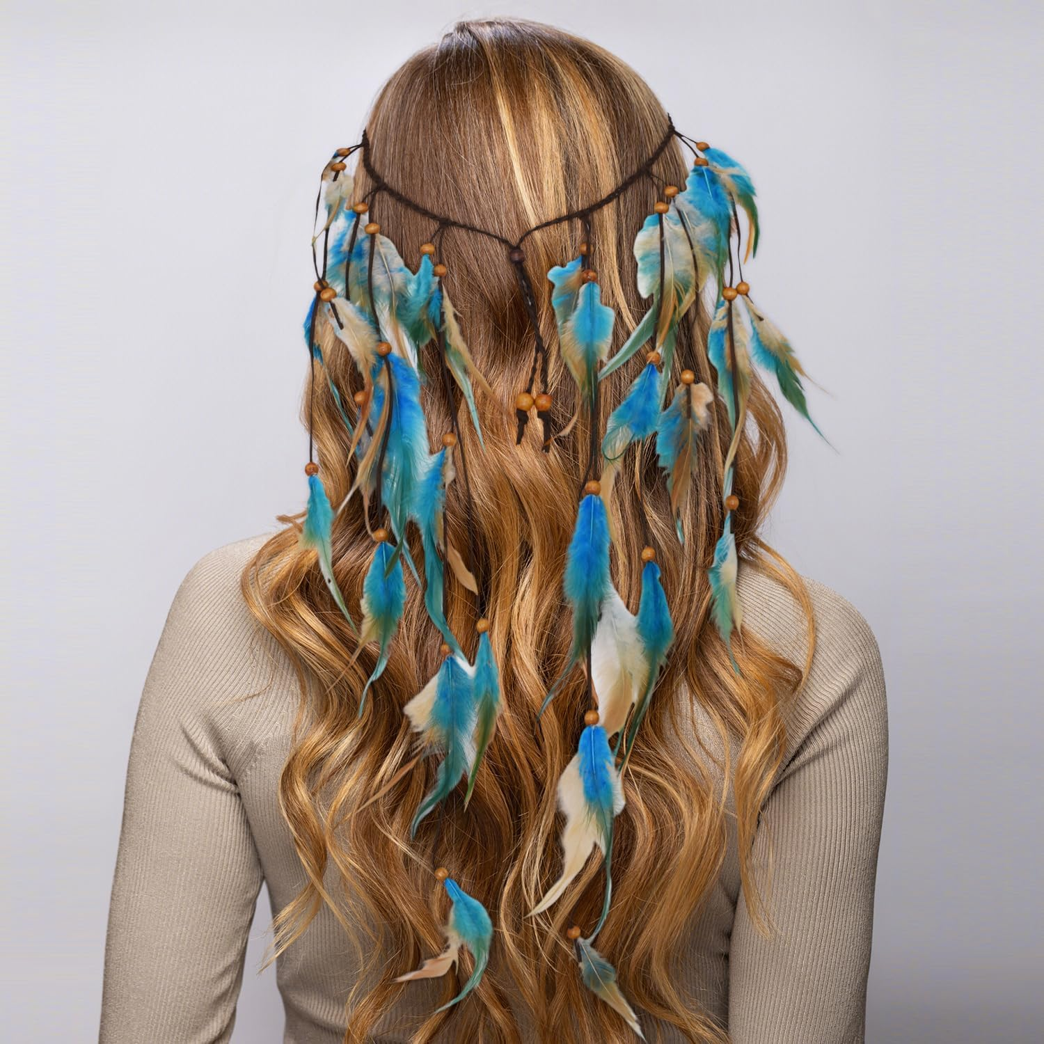 1 Piece Feather Headband, Braided Headband, Retro Personality Headband, Boho Hair Accessories, Women'S Hair Accessories