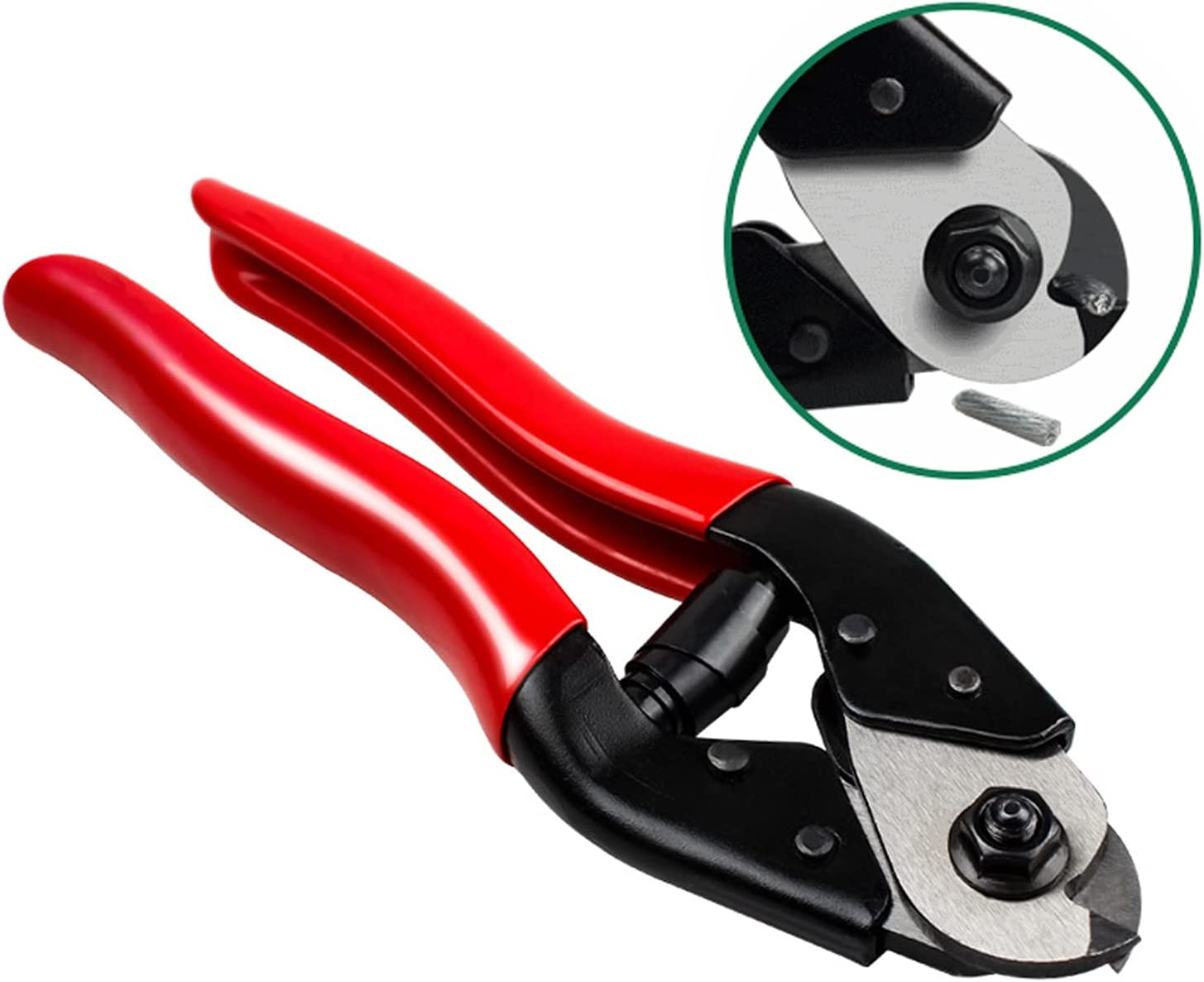 Steel Cable Cutter for Wire Rope - Cutter for Cable Railing,Up to 5/32" Copper Cable Cutter with 10Pcs Bike Brake Cable Cap End Tips image number 5