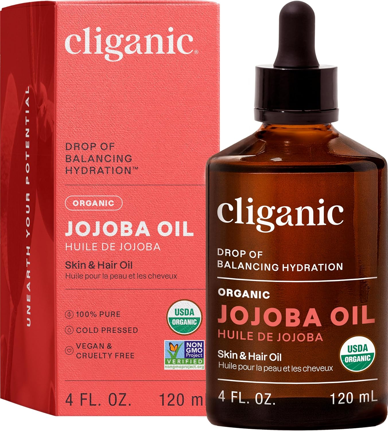 USDA Organic Jojoba Oil, 100% Pure (4Oz Large) | Natural Cold Pressed Unrefined Hexane Free Oil for Hair & Face | Carrier Oil - Certified Organic | Cliganic 90 Days Warranty image number 5