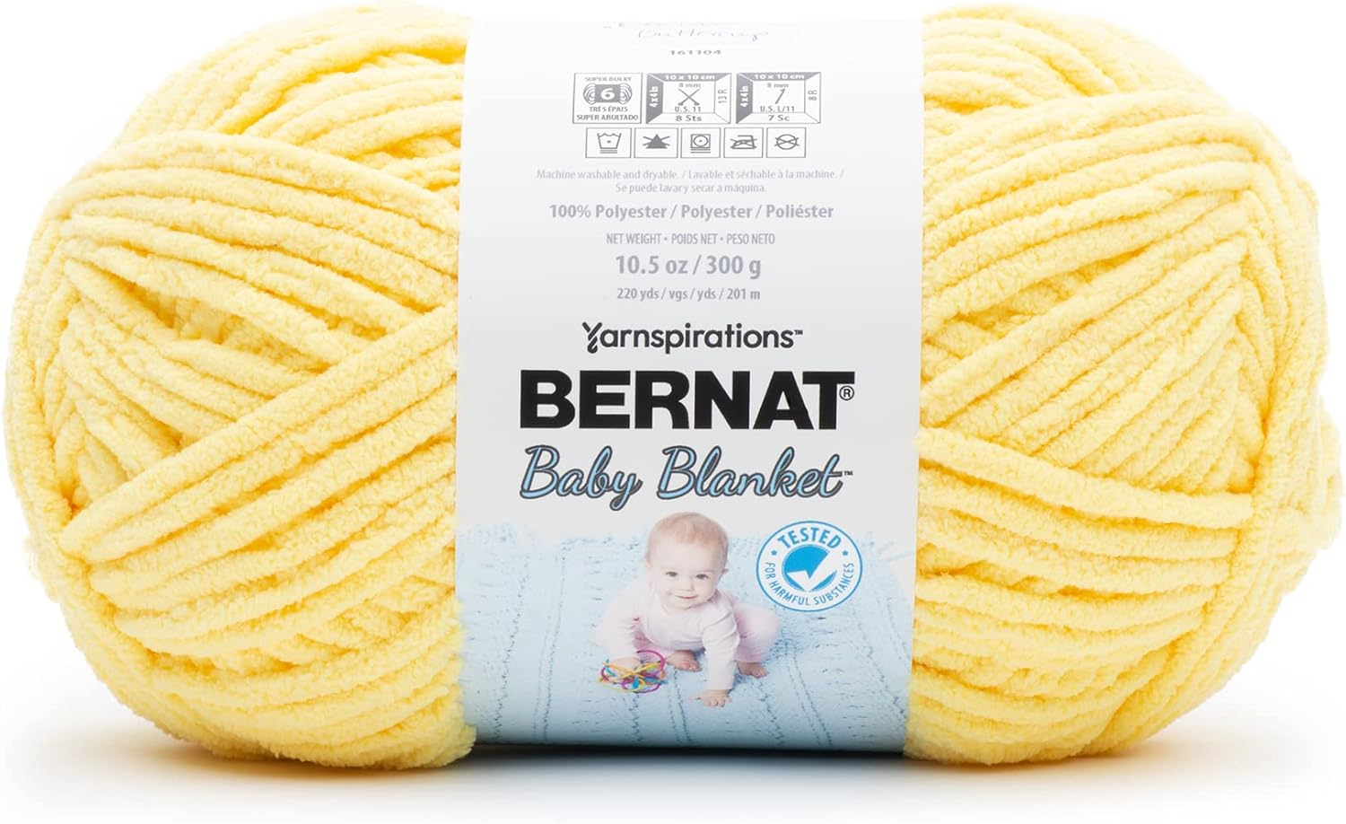 Bernat Baby Blanket, Polyester, Buttercup, 300G