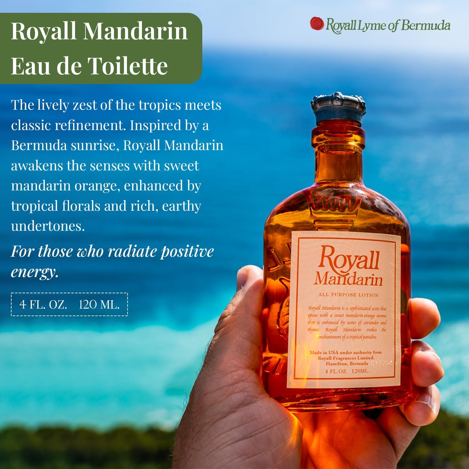 Royal Fragrances Mandarin All Purpose Aftershave Lotion for Men, Yellow, Orange, 120 Ml image number 1