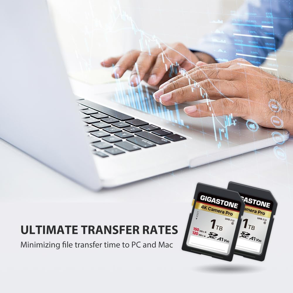 [5-Yrs Free Data Recovery] GIGASTONE 1TB SDXC Memory Card 4K Pro Series Camera Transfer Speed up to 150Mb/S Compatible with Canon Nikon Sony Camcorder, A1 V30 UHS-I Class 10 for 4K UHD Video image number 3