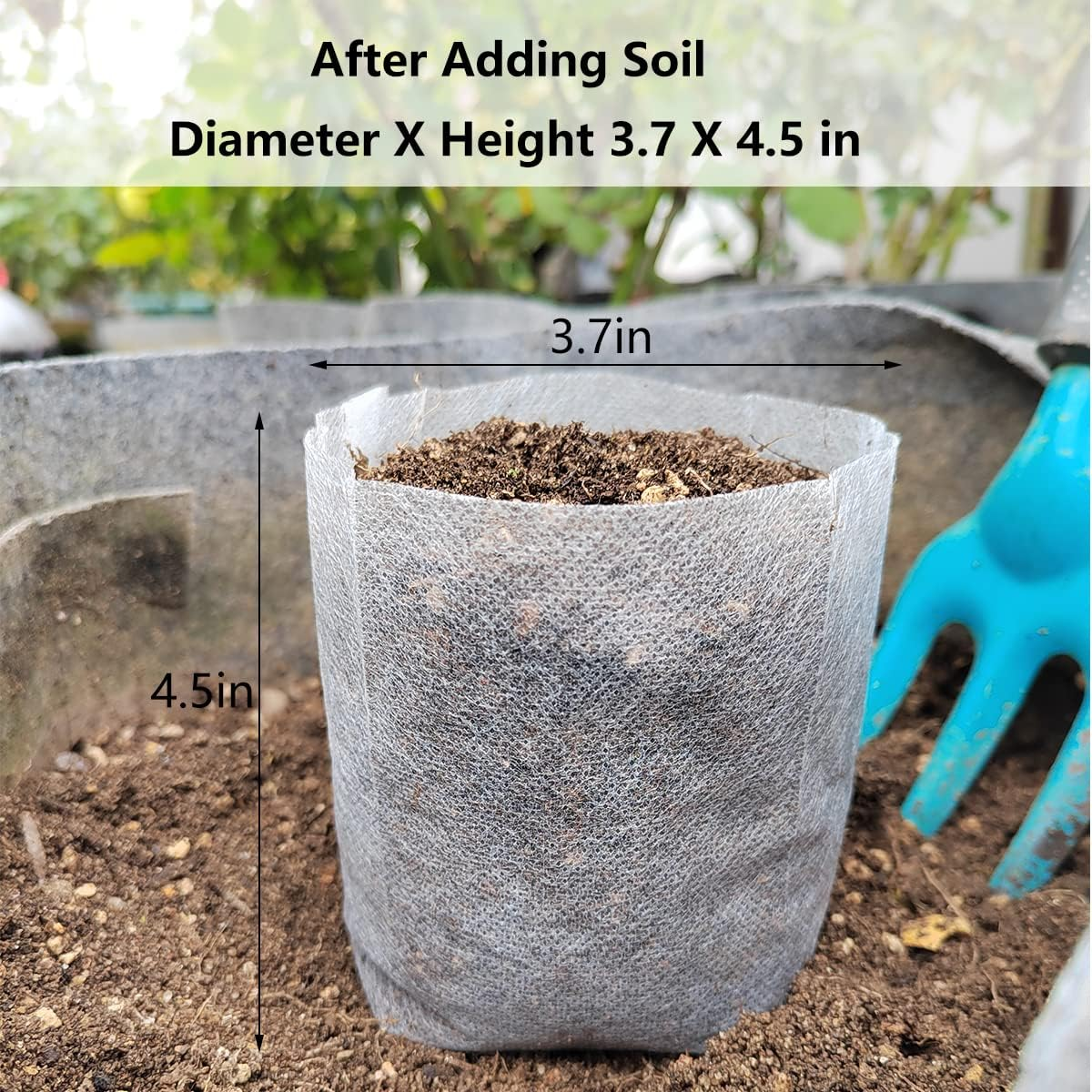 Belit Nursery Growing Bags, 100 Pcs Fabric Seedling Pots Non-Woven Pouch for Gardening Seed Plant Bag, Potato, Flower, Tomato Plant Starts (5.7" X 5.7 ") image number 5