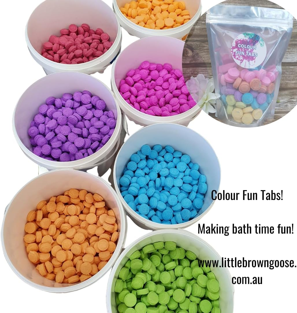 Little Brown Goose Colour Fun Bath Tabs 160G. Our Vibrant Bath Tabs Offer a Visually Stimulating Experience, like Bath Bombs. image number 2