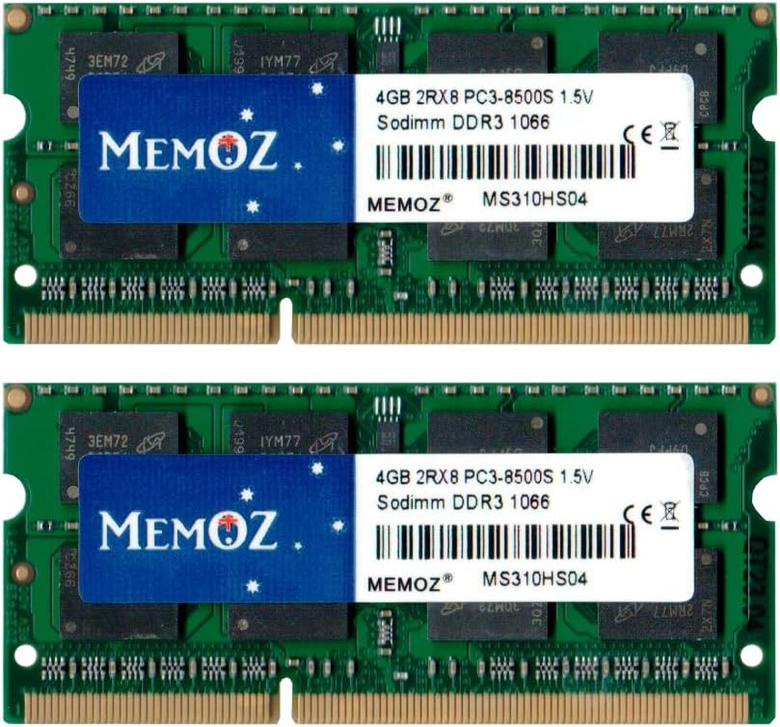 Memoz&reg; 8GB (2X 4GB) DDR3 1066 1067 Mhz PC3 8500S Notebook Sodimm Memory 5 Years Warranty Laptop RAM image number 5