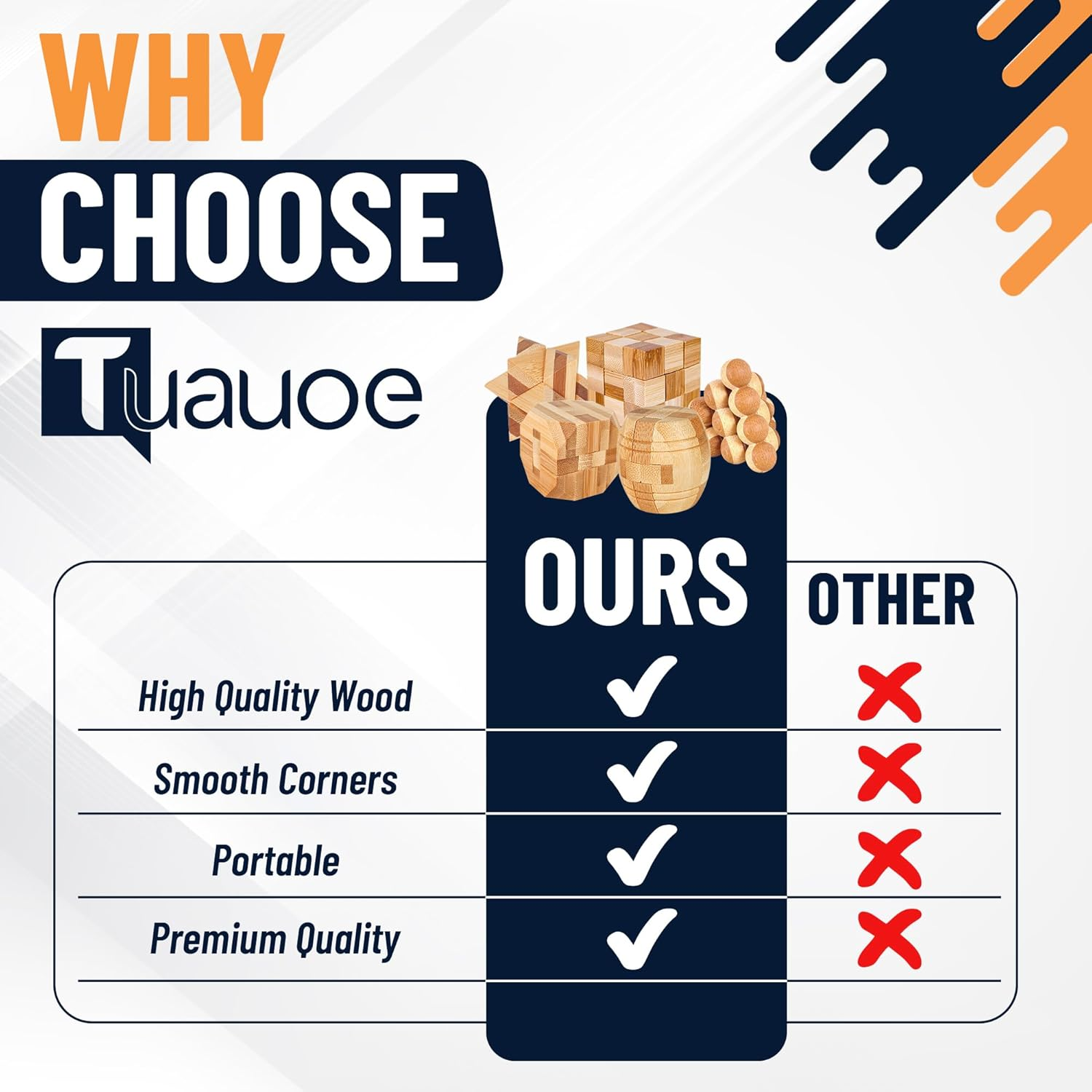 Tuauoe Wooden Brain Teaser Puzzles, 9Pcs 3D Brain Teasers for Adults Teens Kids, Logic Mind Puzzle Box Lock Toy Removing Assembling 3D Small Puzzle Gift Set, Small 3D Unique IQ Hand Puzzles image number 6