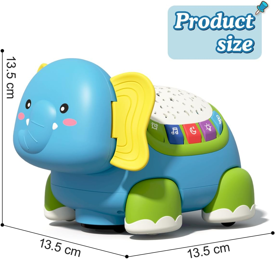 Kaekid Baby Toys 6 to 12 Months, Musical Elephant Crawling Baby Toys for 12-18 Months, Early Learning Educational Toy with Light & Sound, Birthday Toy for Infant Toddler Boy Girl 1-2 Year Old image number 5