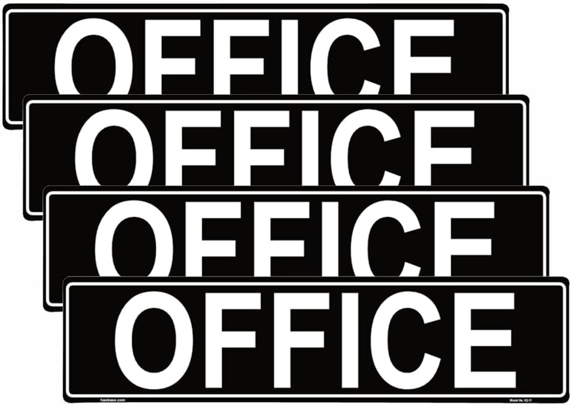 Haobase Office Sign, Self Adhesive Vinyl Sticker 4 Pcs (20 Cm X 5 Cm) image number 1