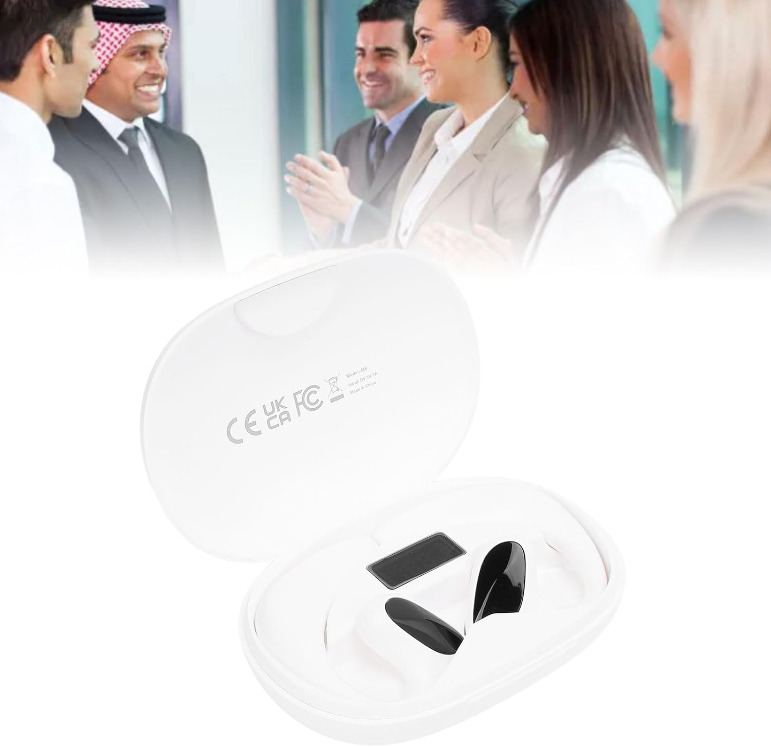 Ejoyous M8 Smart Translation Earbuds Supports 144 Languages Online, 8 Offline (In-App Purchase) Bluetooth 5.3, 10M Range 8-10H Playtime, ABS Fit Android 5.0+/Ios 9.0+ image number 1