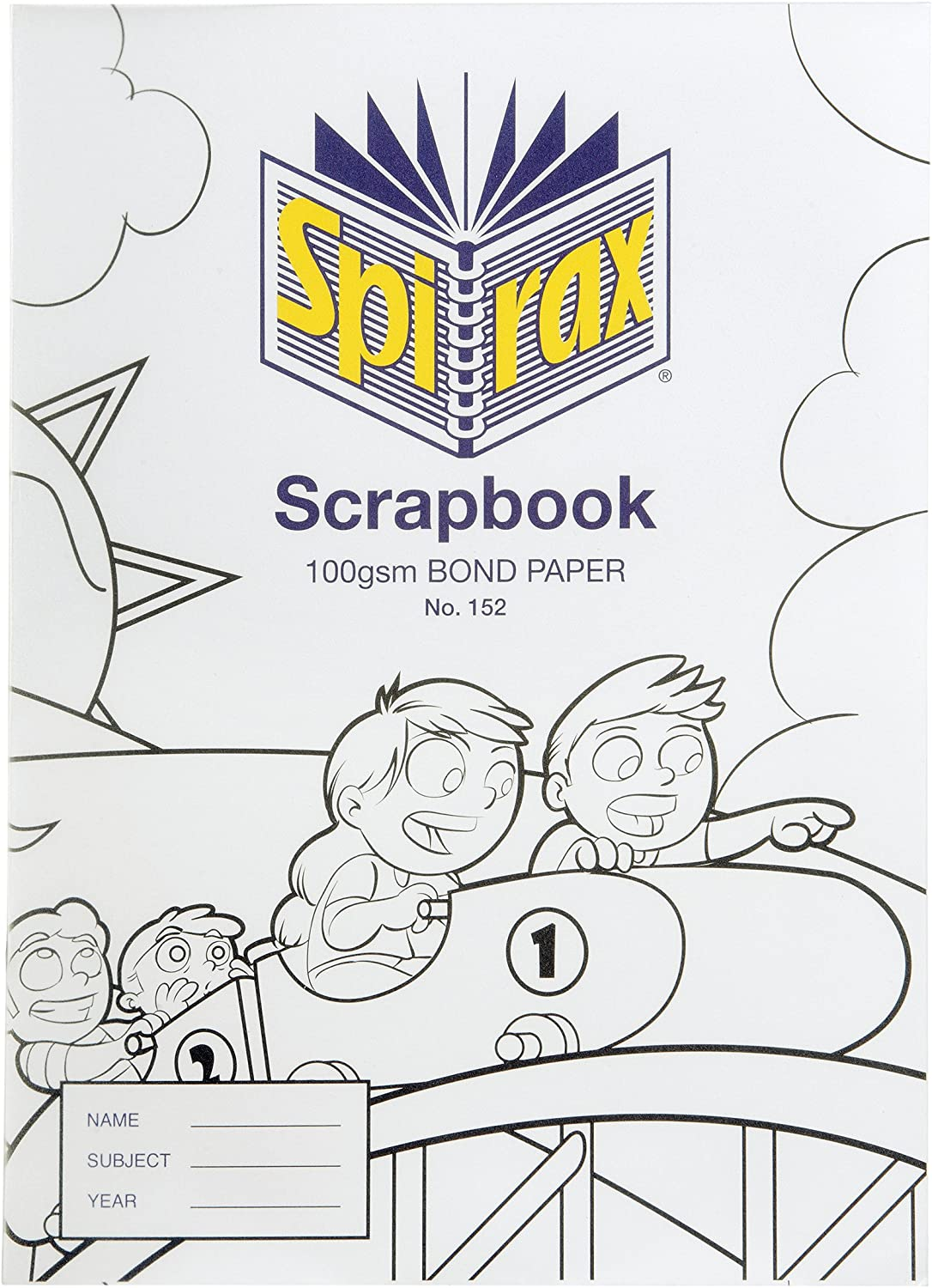 SPIRAX 56152 152 335MM X 245MM Scrapbook with 100GSM Bond Paper & Clear PP Cover (64 Pages)