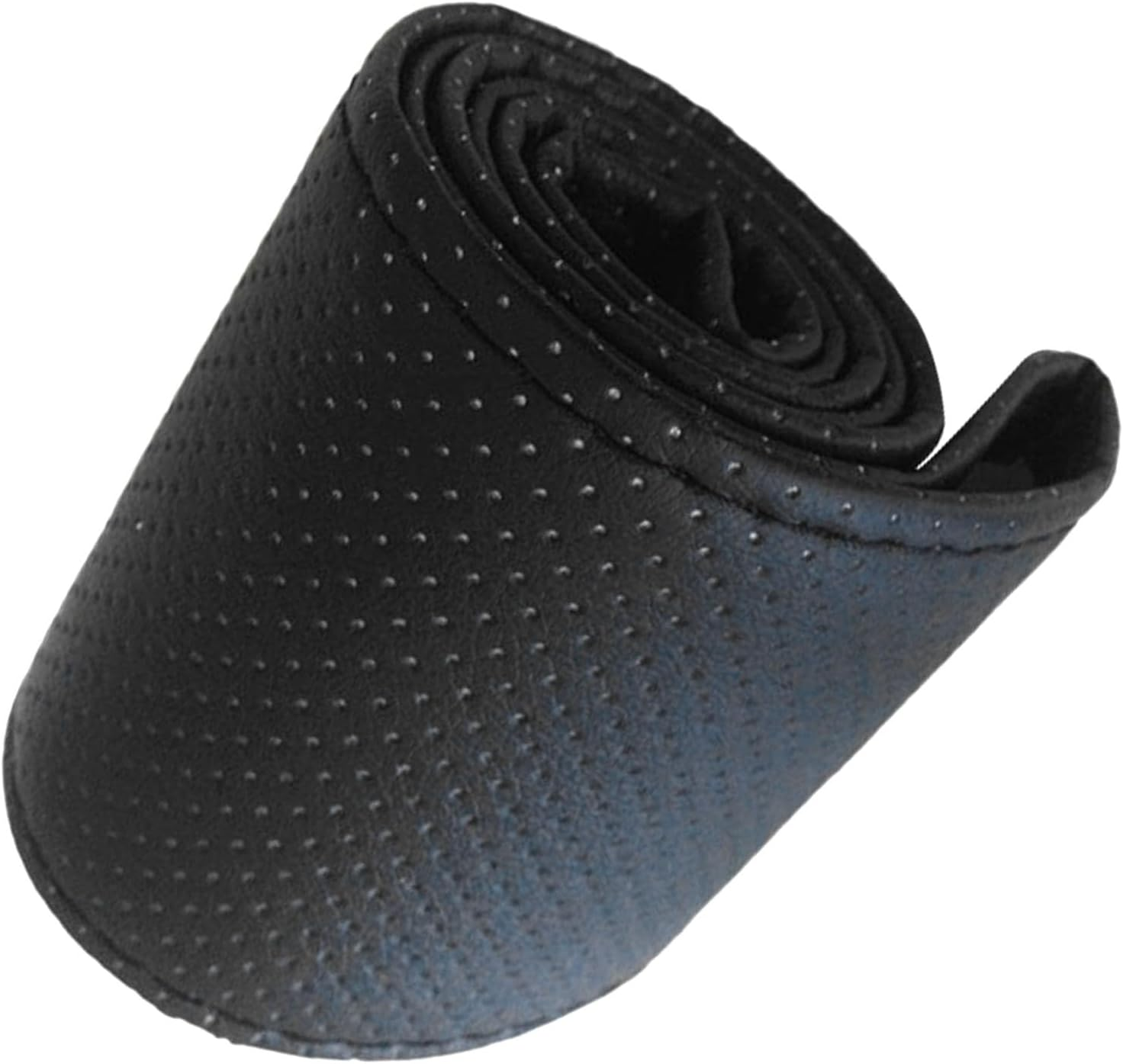 Microfiber Leather Steering Wheel Cover Hand Sew Easy Carry for Universal Car Truck SUV Pickup Boat, Wear Proof and Breathable (Black)