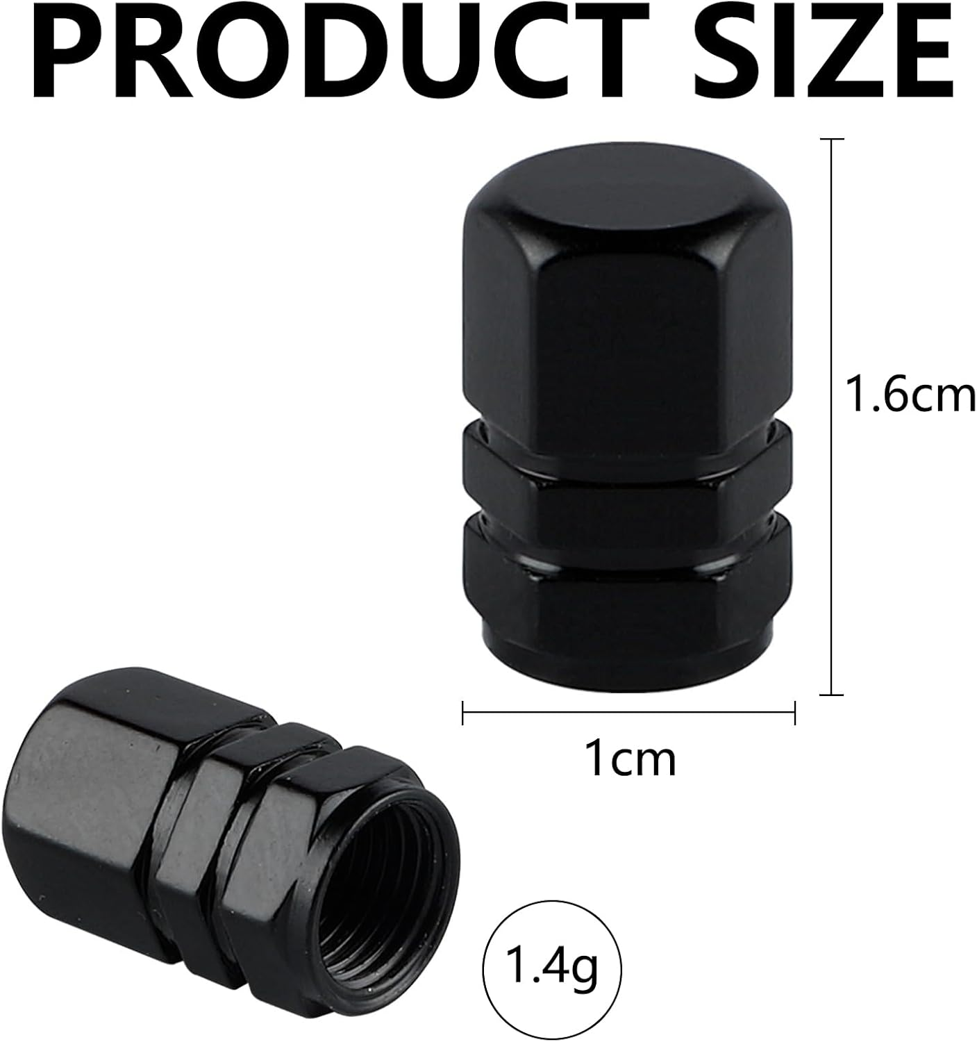 Tyre Valve Caps, Hexagon Aluminum with Gasket - Universal Valve Caps for Car/Suv/Bike/Motorcycle, for Premium Safety-Conscious Drivers image number 1