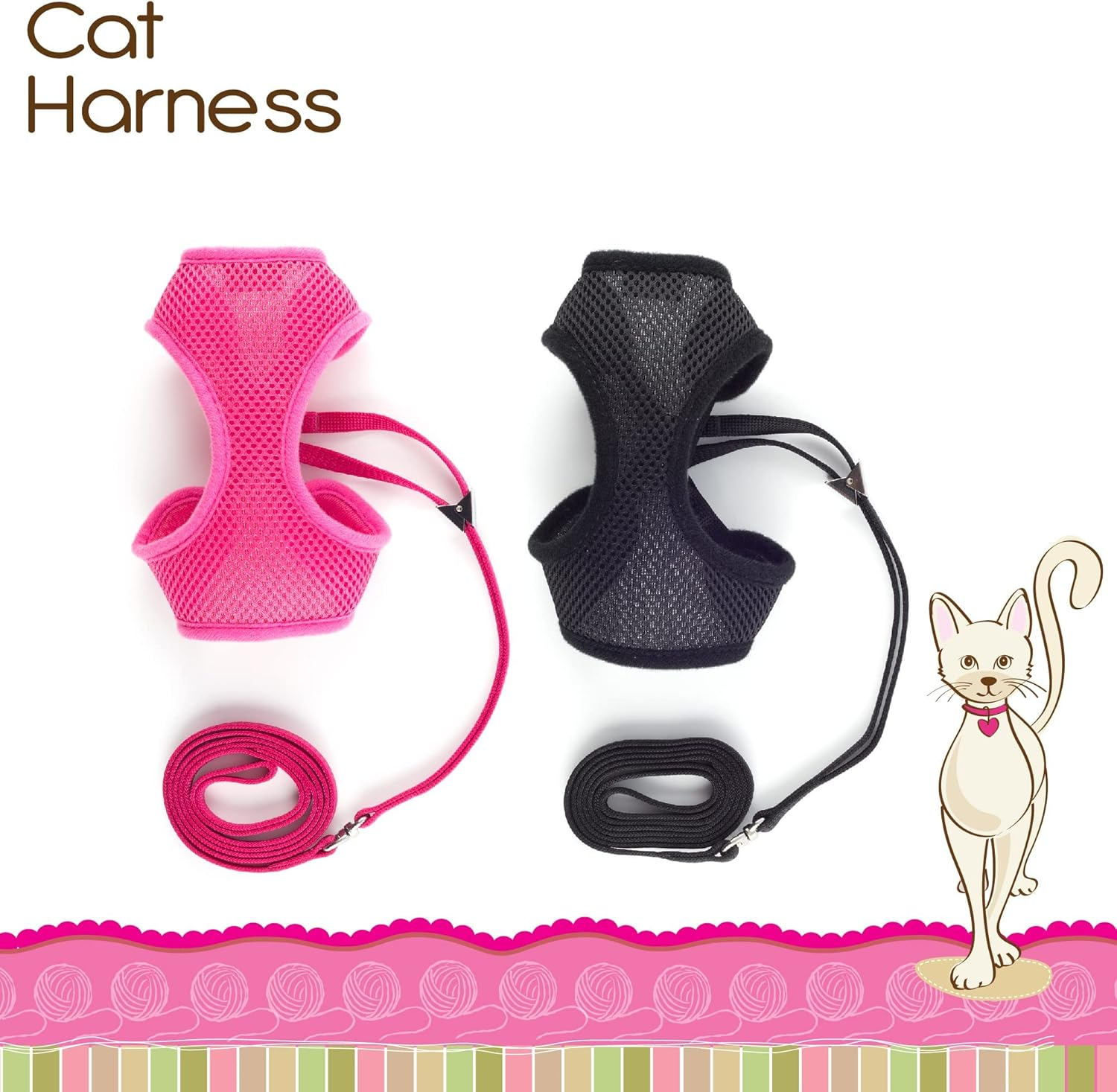 Ancol Soft Cat Harness and Lead Black S