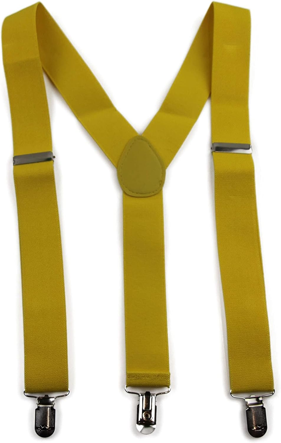 Wide Heavy Duty Adjustable 100Cm Yellow Adult Mens Suspenders