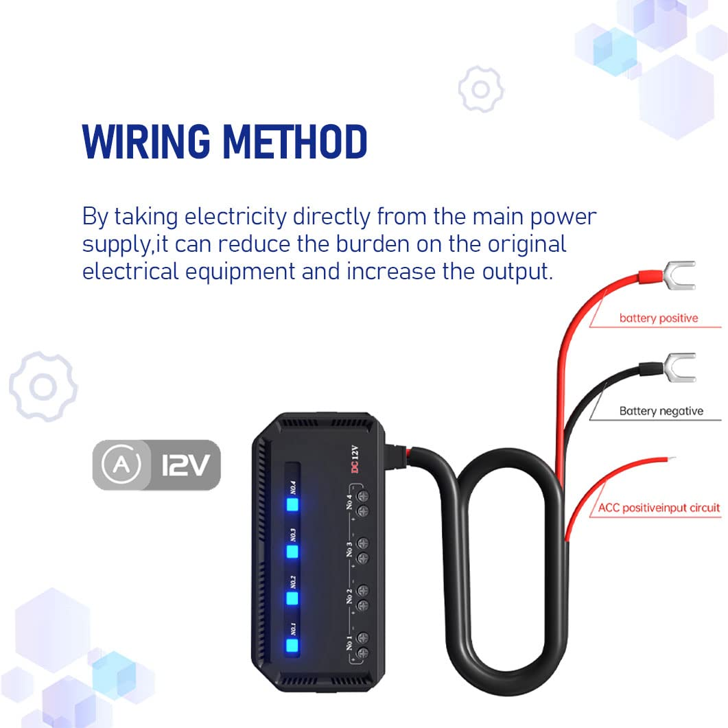 Gugxiom 4 Way Fuse and Relay Box Quick Wiring 12V 20A with LED Indicator for Motorcycl image number 1