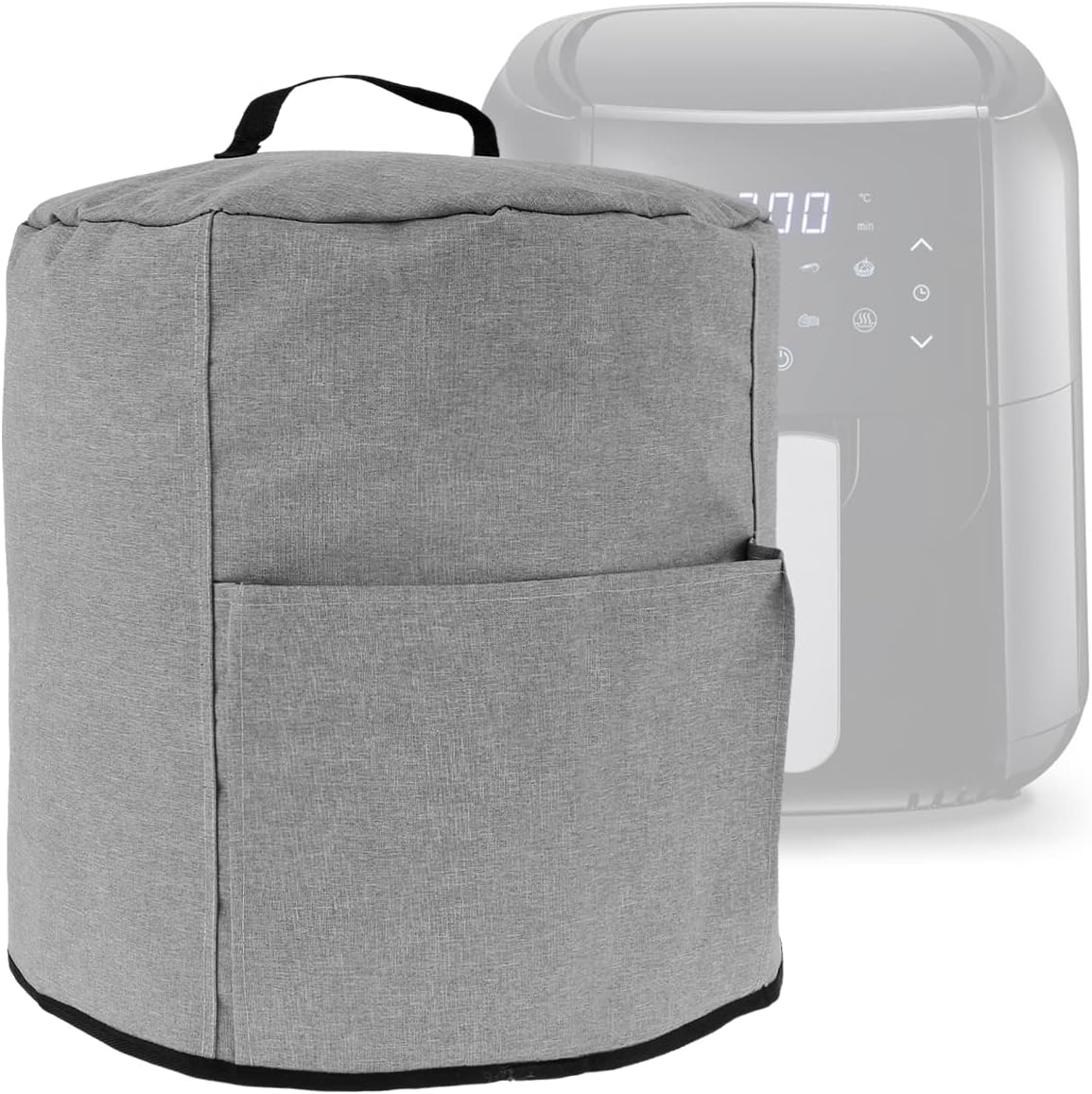 Air Fryer Dust Cover with Handle and Storage Pocket Reusable Oxford Cloth Pressure Cooker Protective Cover Washable Rice Cooker Small Appliance Dust Cover Fryer Accessories for Air Fryer BN image number 2