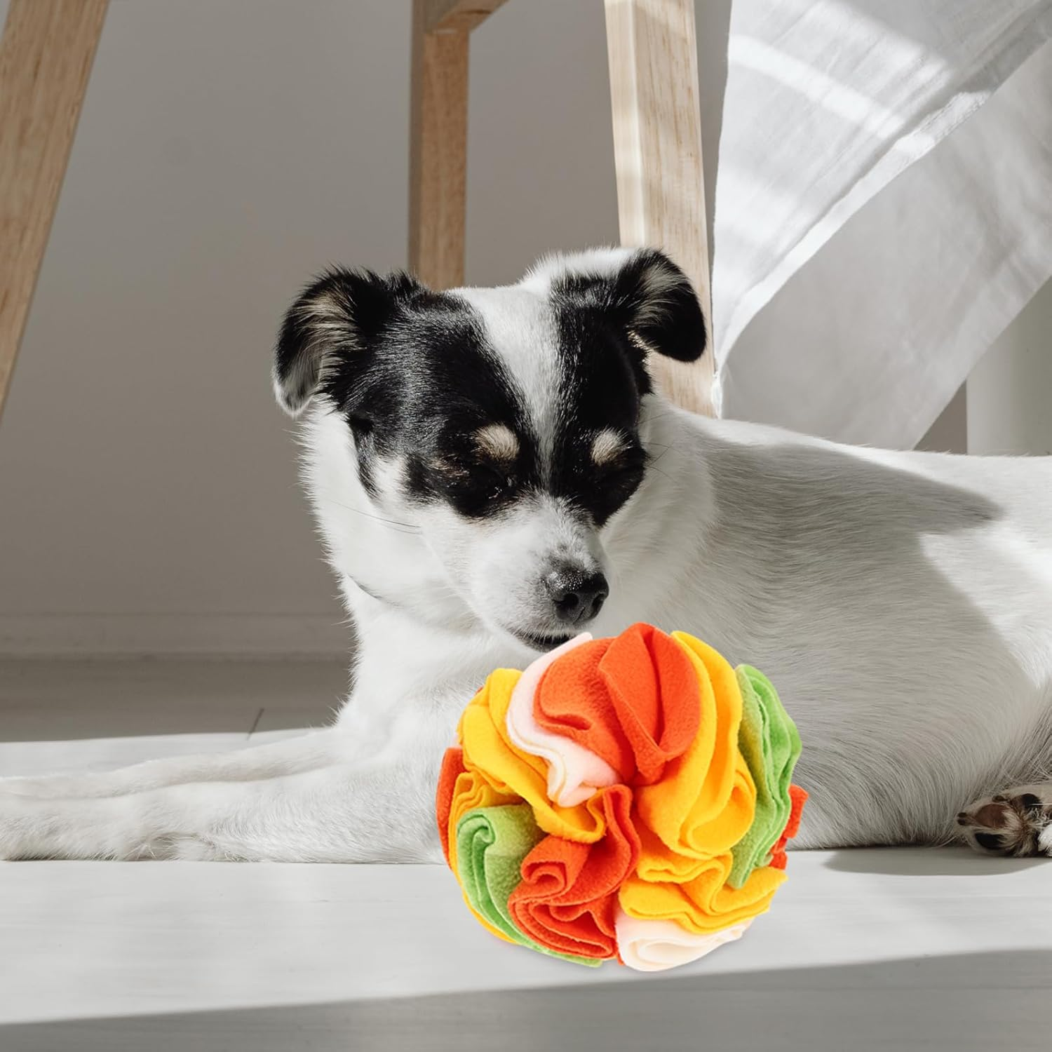 POPETPOP Interactive Dog Toys Snuffle Ball: Pet Snuffle Ball Colorful Puppy Interactive Sniffle Toy - Dog Puzzle Toys Treat Ball for Small Medium Dog Puppy Encourages Foraging Skills image number 6