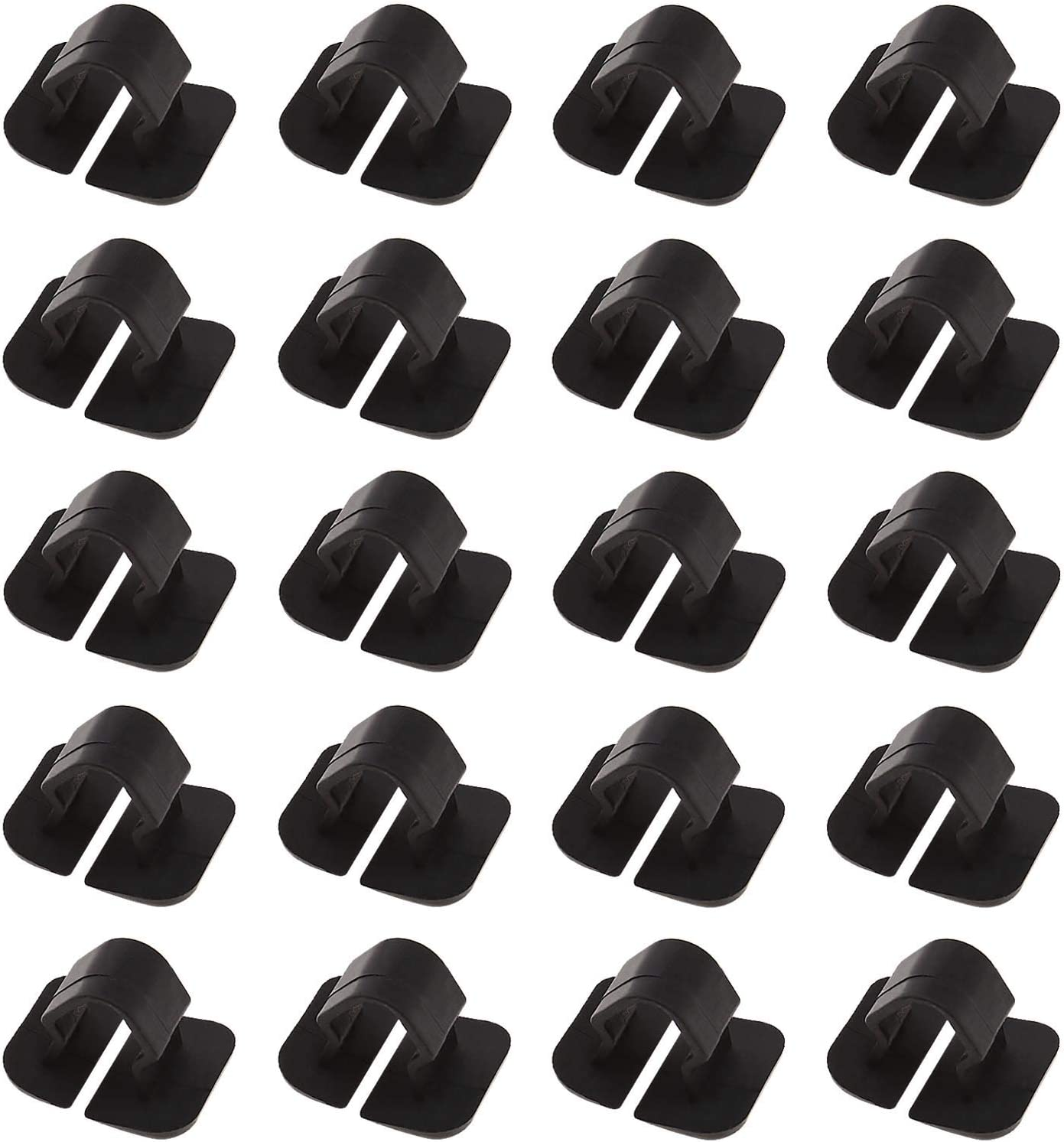 Emsea 20Pcs Car Bonnet Insulation Pad Holder Clip Auto Hood Plastic Buckle Fastener Retainer 1251866 1H5863849A01C Black Fits 15Mm Hole image number 3