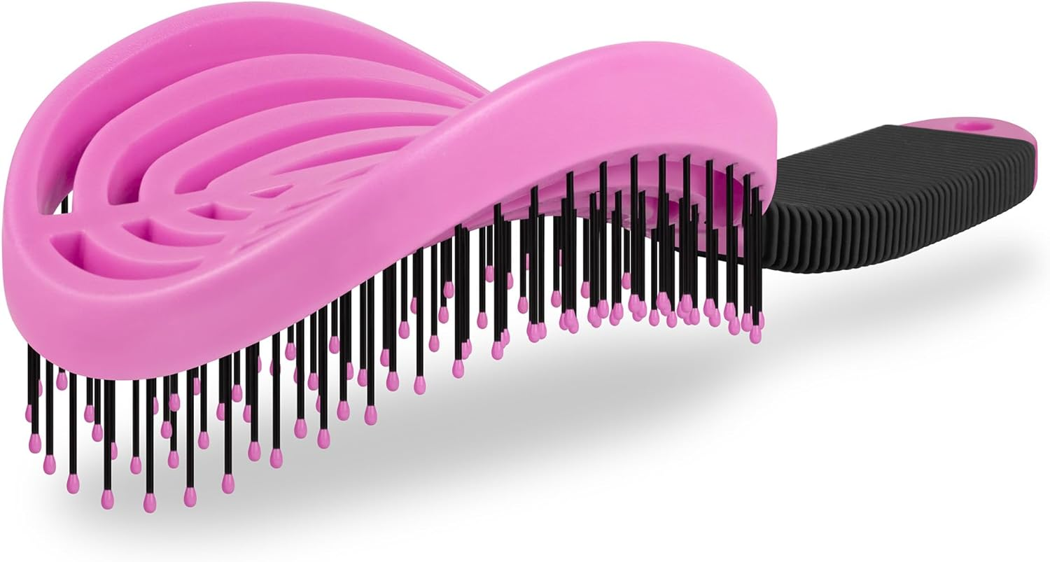 Nuway 4HAIR Doublec PRO U.S. Patented Double Curved Detangling Brush Is Hair Dryer Safe (Hyacinth)