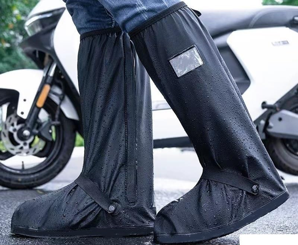 Rain Proof Shoe Cover, High Tube Long Tube, Waterproof Shoe Cover, anti Slip Rain Boots, Outdoor Cycling, Sand Proof, Men'S and Women'S Snow and Rain Proof Shoe Covers (Black, XL) image number 5