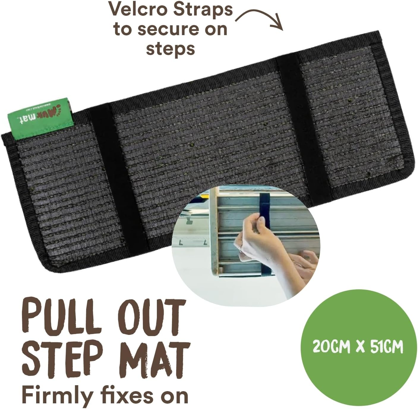 Muk Mat Pull Out Step Artificial Grass Mat, Premium Door Mat, for Caravan, Effective Dirt Trap, Weatherproof, Soft, Easy to Clean, Travel Essential, High Traffic Use, Durable, 51 X 20 Cm, Dark Grey - Green image number 3