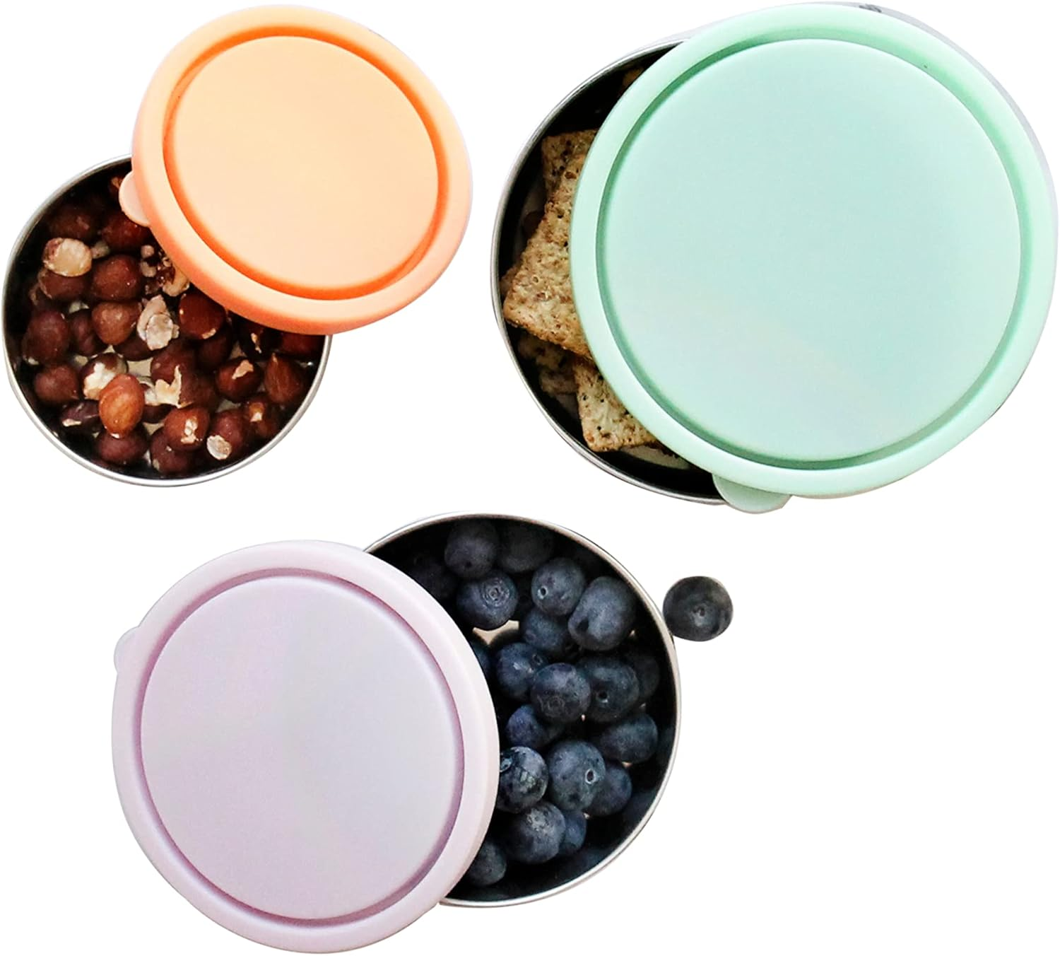 Ever Eco Spring Pastels Stainless Steel Leak Resistant round Containers 3 Piece