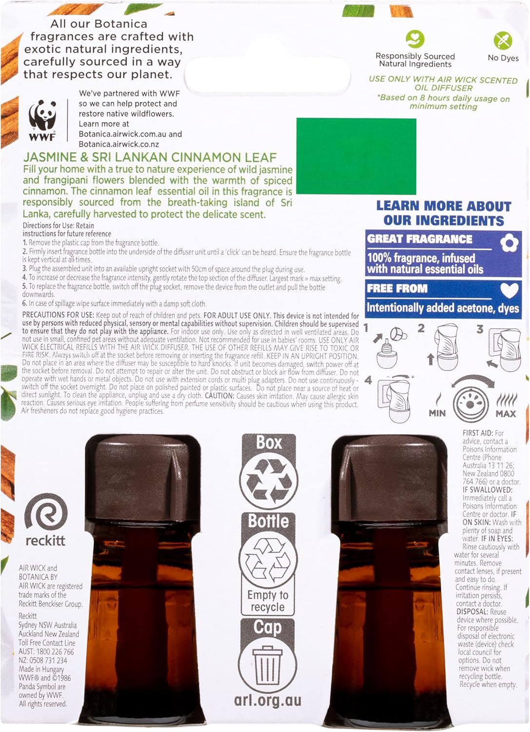 Botanica Jasmine and Sri Lankan Cinnamon Leaf Fragrance Refill 19 Ml (Pack of 2) image number 1