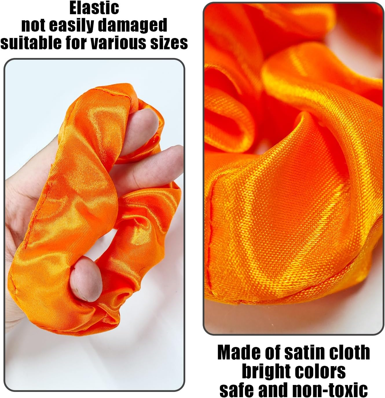 Pack of 4 Neon Coloured Hair Bobbles, Satin Hair Bobbles for Women, Elastic Hair Bobbles, Elegant Hair Bobbles, Hair Bobbles for Women and Girls image number 2