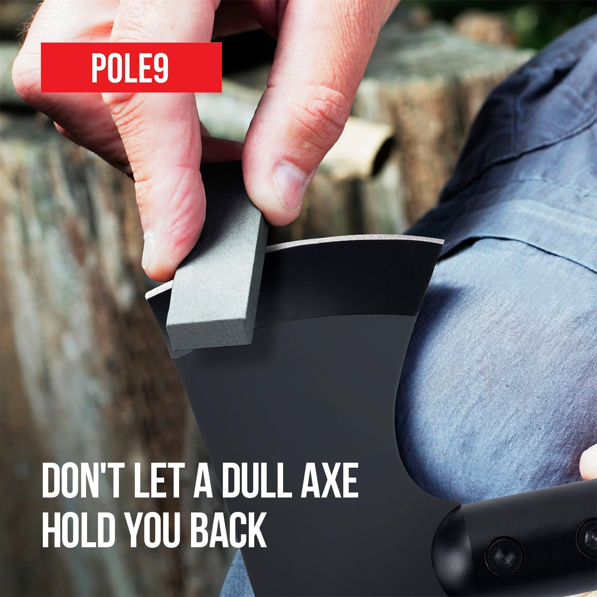 POLE9 Survival Axe 11-In-1 Multitool Axe - Outdoor Axe with 11 Functions of Camping Axe, Flint, Knife, Whetstone, Saw, Hammer and Many More - Optimal Survival Tool