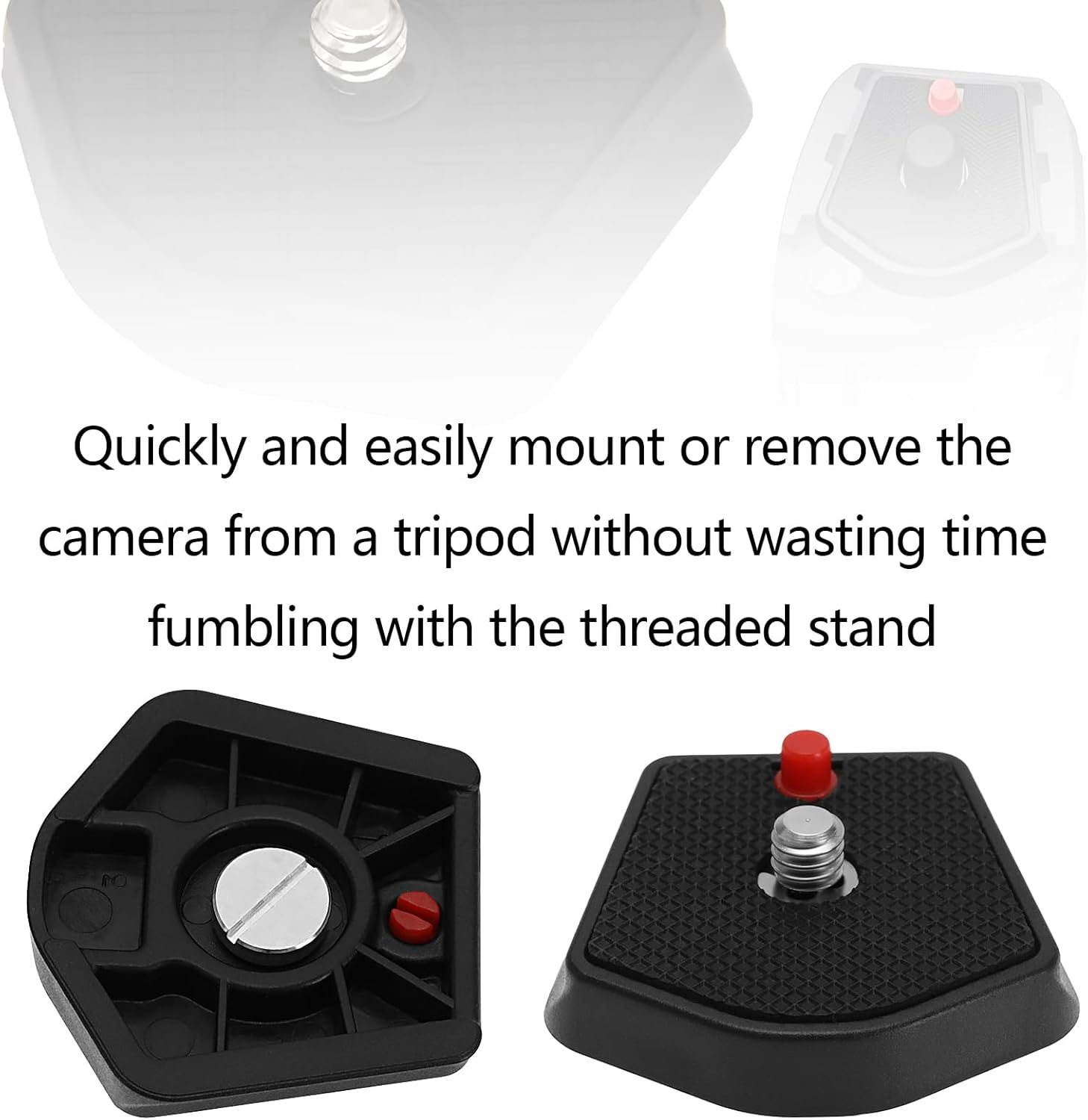 Emagtech 2Pcs 785PL Quick Release Plate 1/4Inch Screw Compatible with Manfrotto Modo 715B 715SHB 718B 718SHB 7321YB 785B 785SHB Models for Universal Tripod SLR Camera image number 5