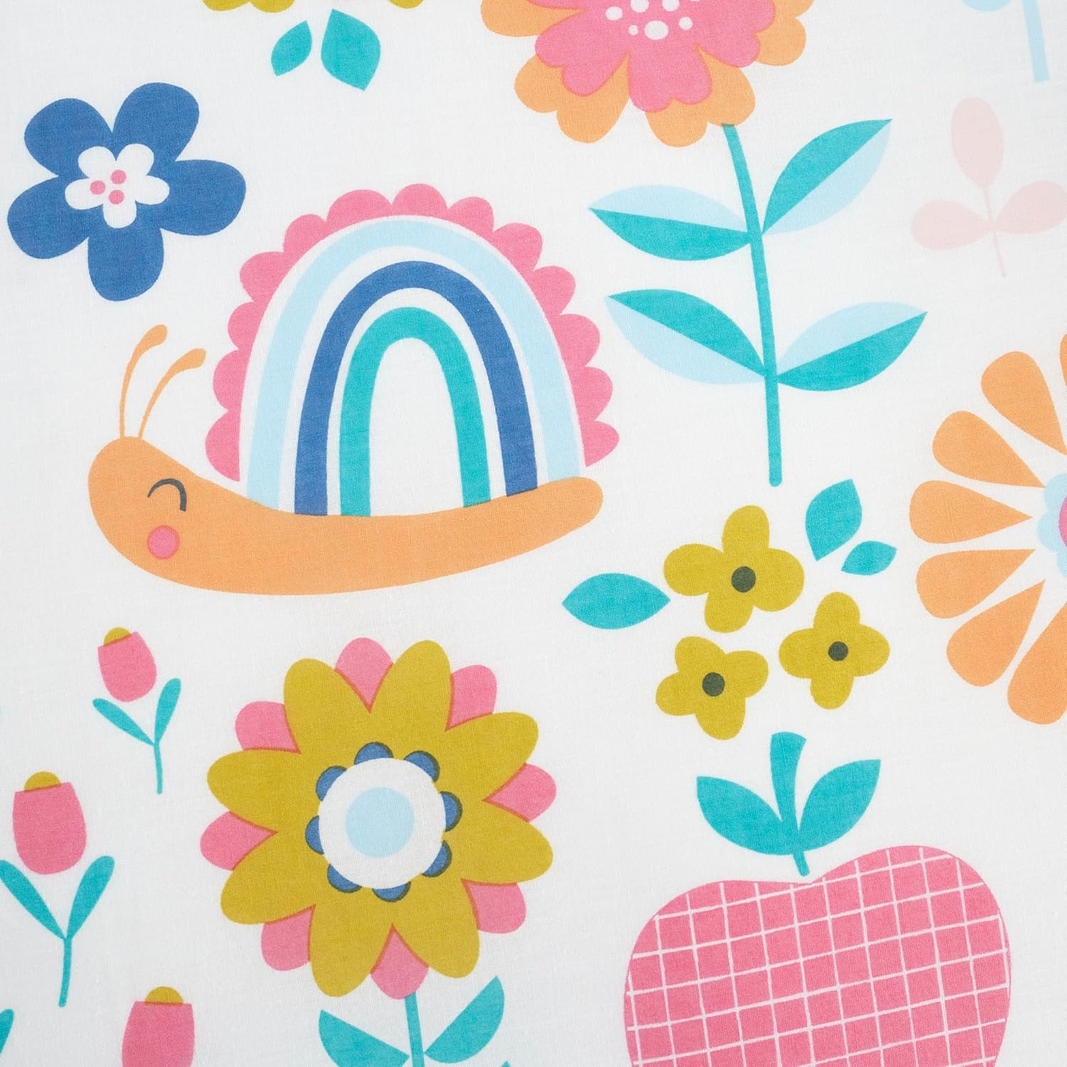 Happy Linen Company Girls Boys Kids Flower Garden Butterflies Multicolour Double Reversible Soft Easy Care Bed Linen Duvet Cover Quilt Bedding Set with Pillow Cases