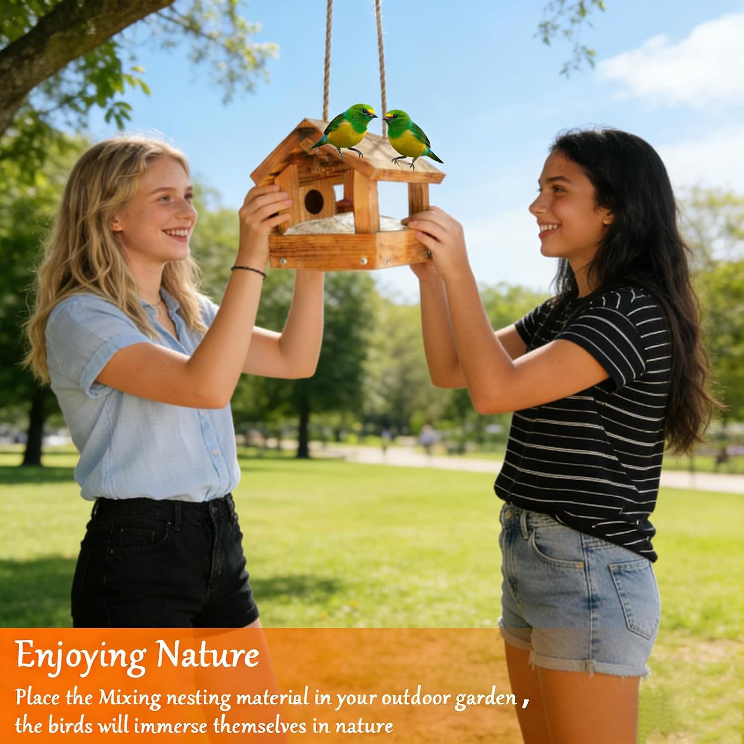 2-Pack Bird Nesting Material (40G per Pack) &ndash; Bird Nests Bedding Mixing Nesting Material for Hummingbird, Parakeets, Canaries, Finches & Wild Birds &ndash;Cage,Gardens,Tree Trunks image number 6