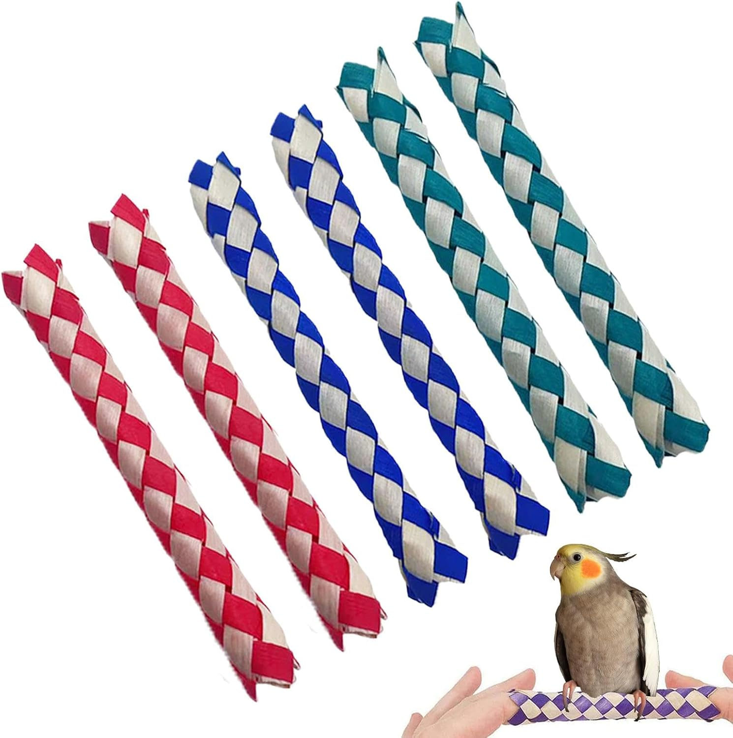 Chinese Finger Traps,Pet Foraging Accessory | Assorted Colors Chinese Finger Trap Bird Chew Foraging Chopper Toy for Kids Birthday Party Favors image number 6