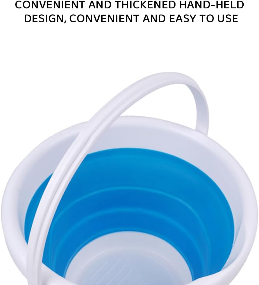 2 Pack Collapsible Bucket 10L (2.6 Gallon), Portable Foldable Water Pail with Handle, Space-Saving Cleaning Bucket for Car Wash, Camping, Fishing, Garden & Household image number 1