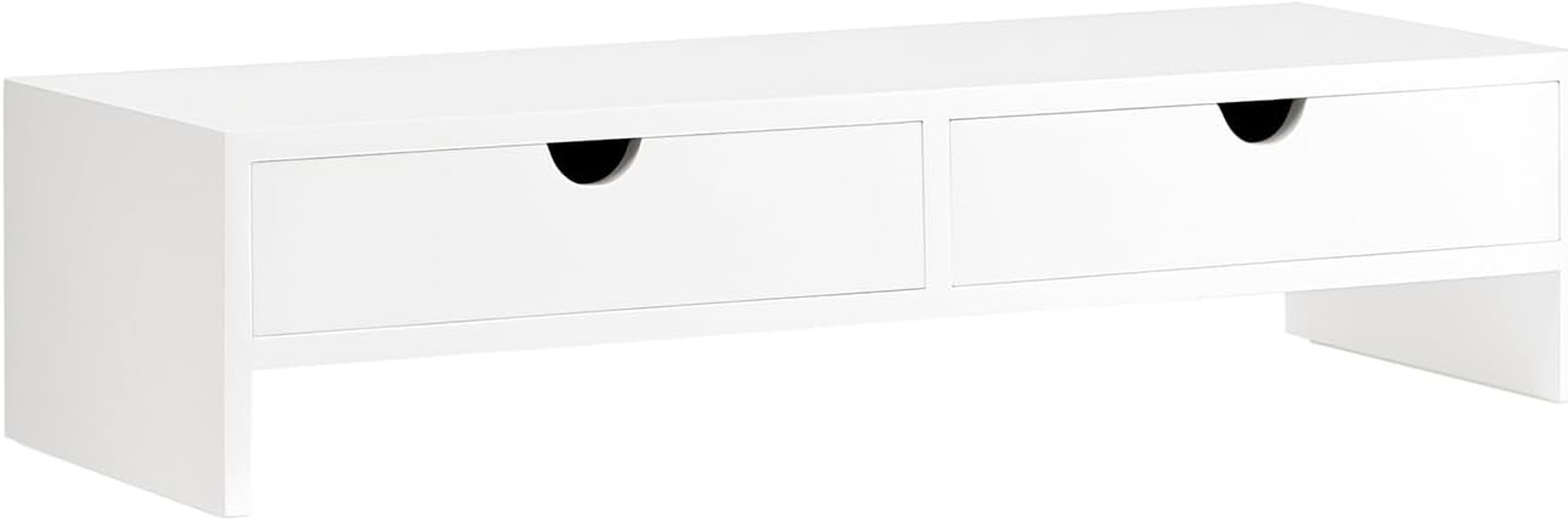 Sobuy Monitor Riser Stand, Desk Organiser with 2 Drawers, Desk Riser Shelf, Computer Accessories,Desk Monitor Stand,Desk Storage,Pc Stand,Office Storage,Bbf02-W