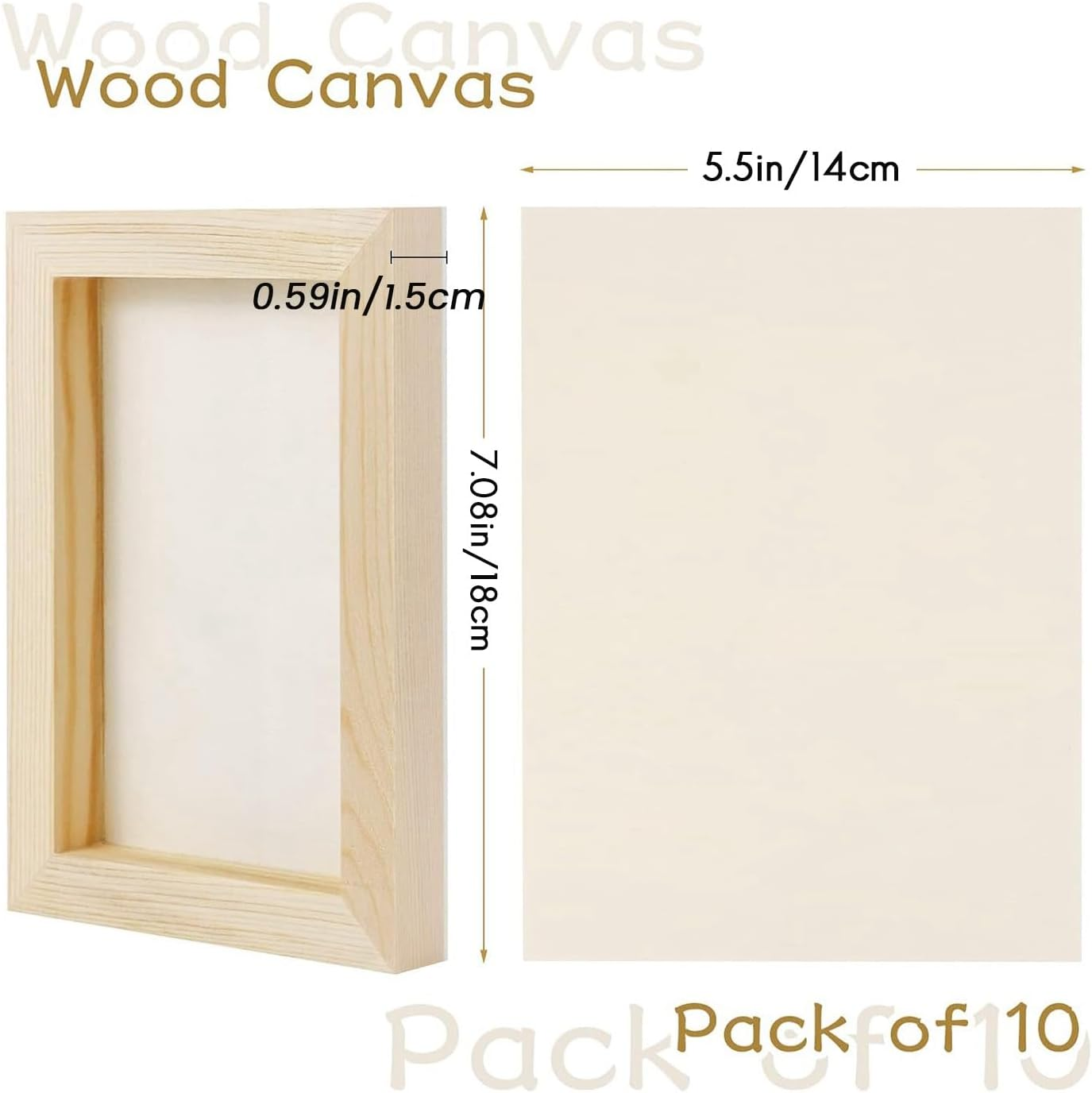 Elqater 10 Pcs 5.5X7Inch Wood Panel Boards, Unfinished Wood Canvas Wooden for Painting, Arts, Pouring Use with Oils, Acrylics image number 4