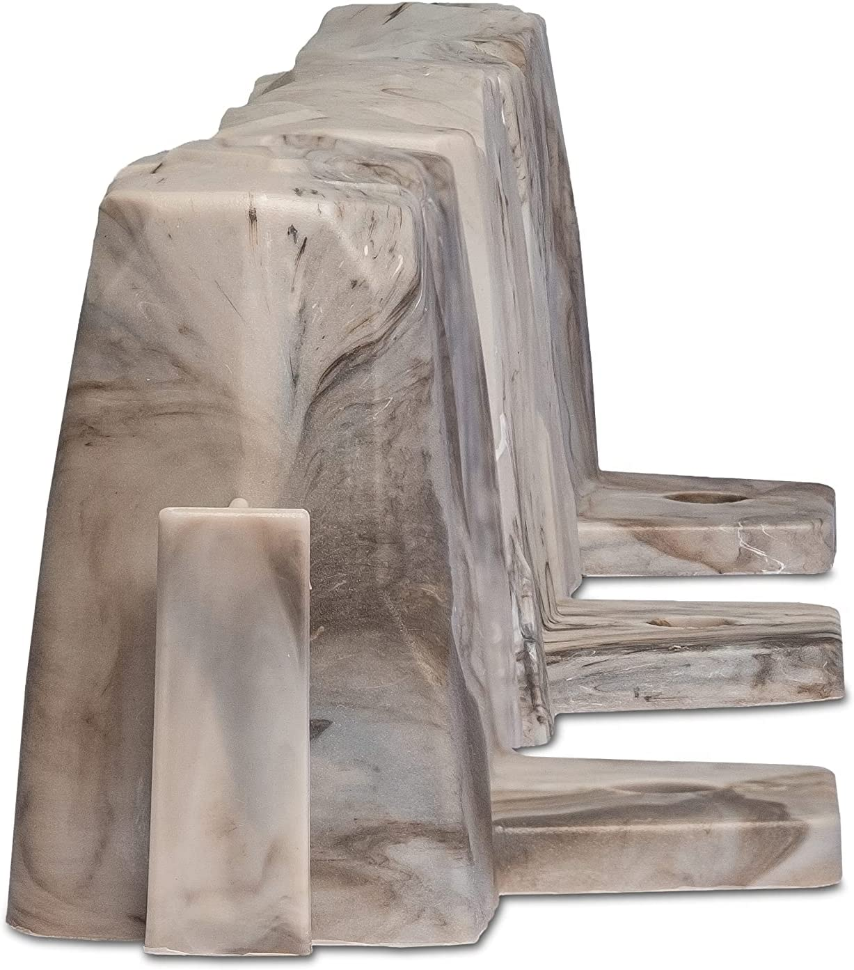 Easyflex No-Dig Landscape Edging with Anchoring Spikes, 2.7 In. Tall Decorative Stone-Look Garden Border, 90 Foot Kit, Brown (3602B-90C)