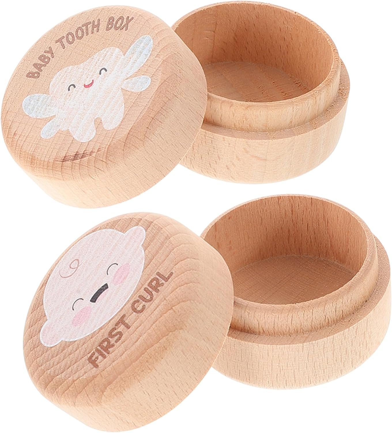2Pcs for Boys and Girls Lost Teeth Wooden Tooth Holder Box Elegant Storage for Boys Girls Handcrafted