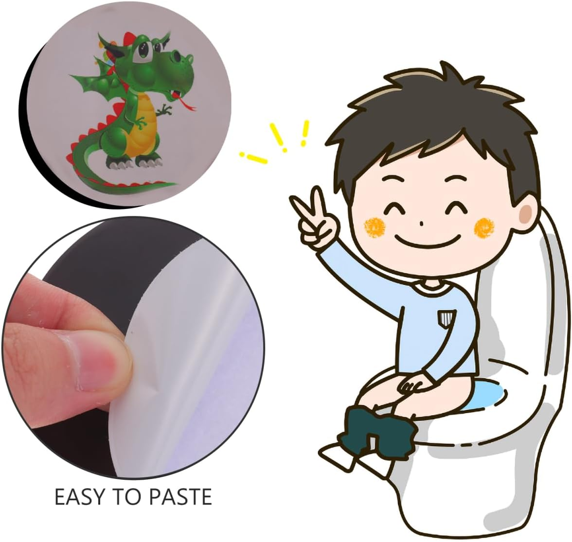 Vaguelly Toilet Training Wee Targets Stickers 20Pcs Thermochromic Potty Stickers for Toddlers image number 4