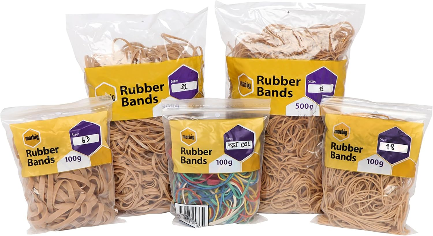 MARBIG(R) 94518100B Rubber Bands No.18 100Gm image number 1