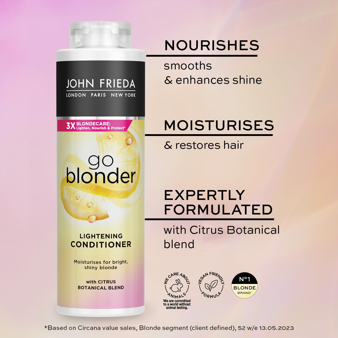 John Frieda Sheer Blonde Go Blonder Lightening Conditioner for Blonde Hair, 500 Ml image number 4