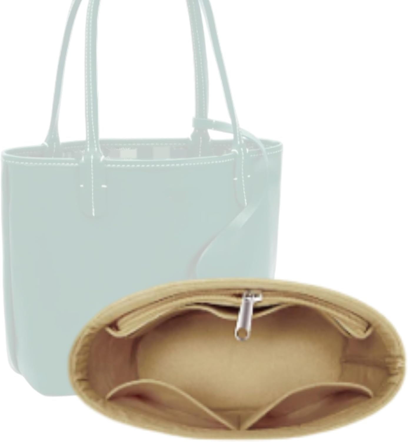 Xoppia Bag Organizer Compatible with Goyard Anjou Mini Bag. Felt Insert Liner for Women Handbag. (Black, Style B)