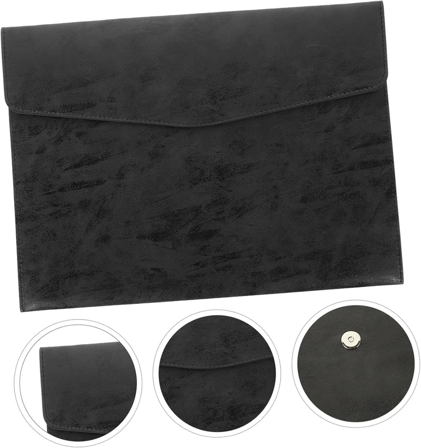 Pu File Folder A4 Business Document Organizer Large Capacity Pu Document Holder Snap Closure Office Supply File Organizer for Work and School image number 3