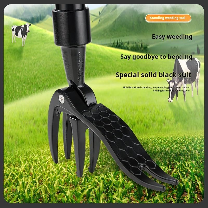 Weed Puller Tool, Stand up Heavy Duty Weed Remover Tool - 2024 New 4-Claw Steel Head Design Weeding Tool Easily Remove without Bending-Garden Hand Weeding Tool Smoothly Remove Weeds without Kneeling image number 4
