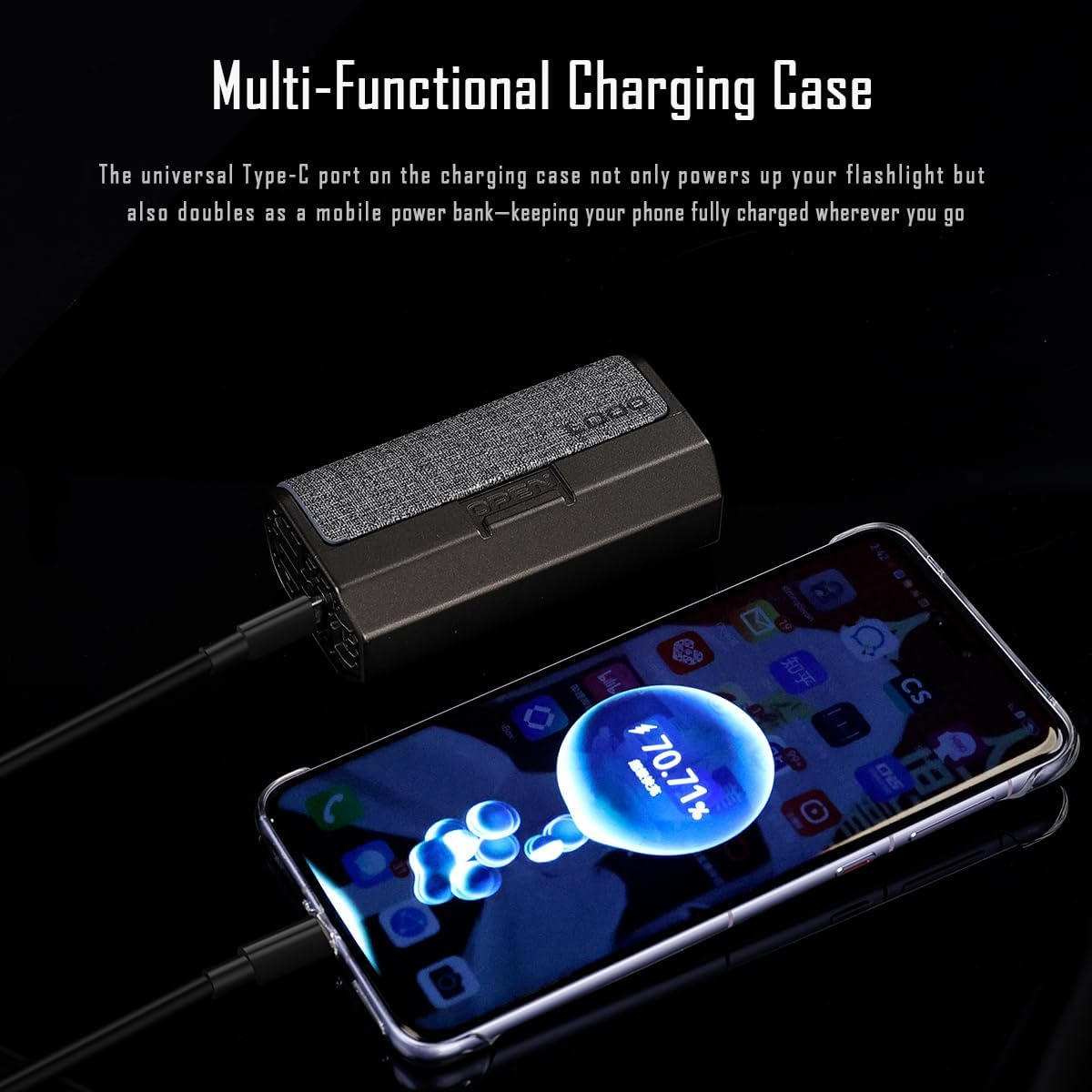 IMALENT LD00 Charging Box for LD70, LD35 EDC Compact Rechargeable Small Pocket Size Mini Travel Charging Box, Lightweight Tactical for Camping, Fishing, Hiking(Flashlight Not Included) image number 4