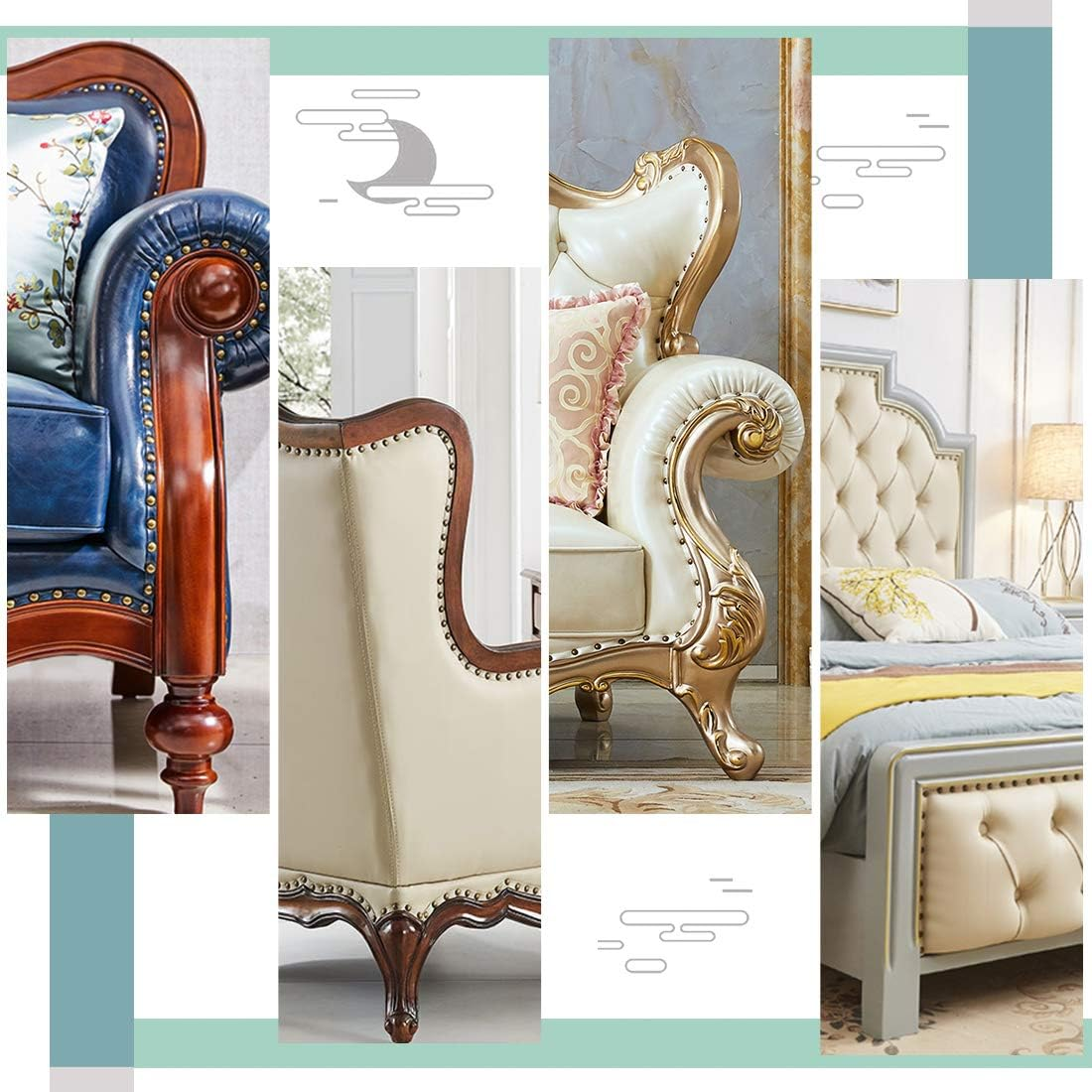 Keadic Antique Upholstery Tacks Furniture Nails Pins Assortment Kit for Upholstered Furniture Cork Board or DIY Projects - Bronze image number 4