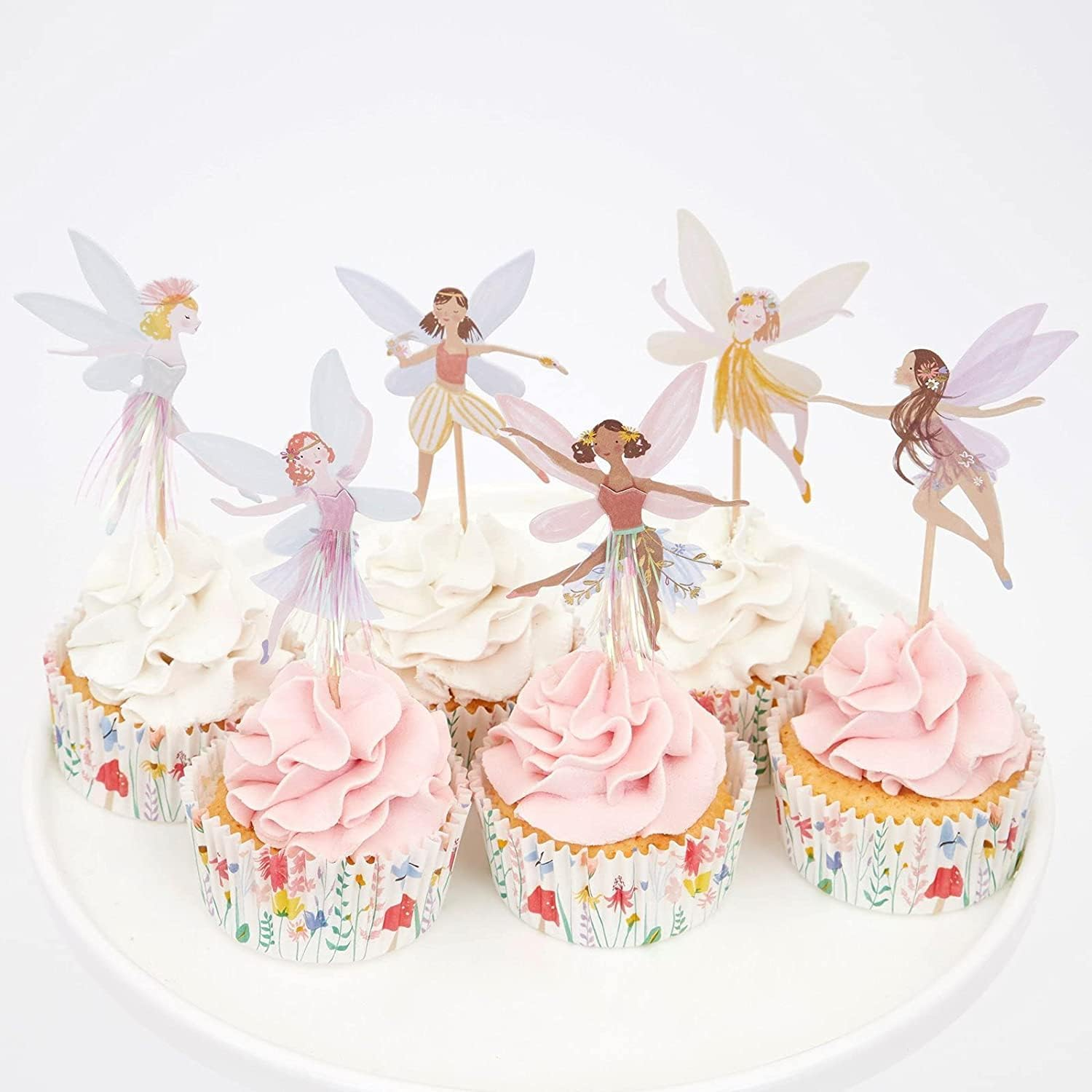 Fairy Cupcake Topper, 24 PCS Birthday Party Decoration, Wing Angel Theme, Ballet Dancer Cake Decorations, Pink image number 5