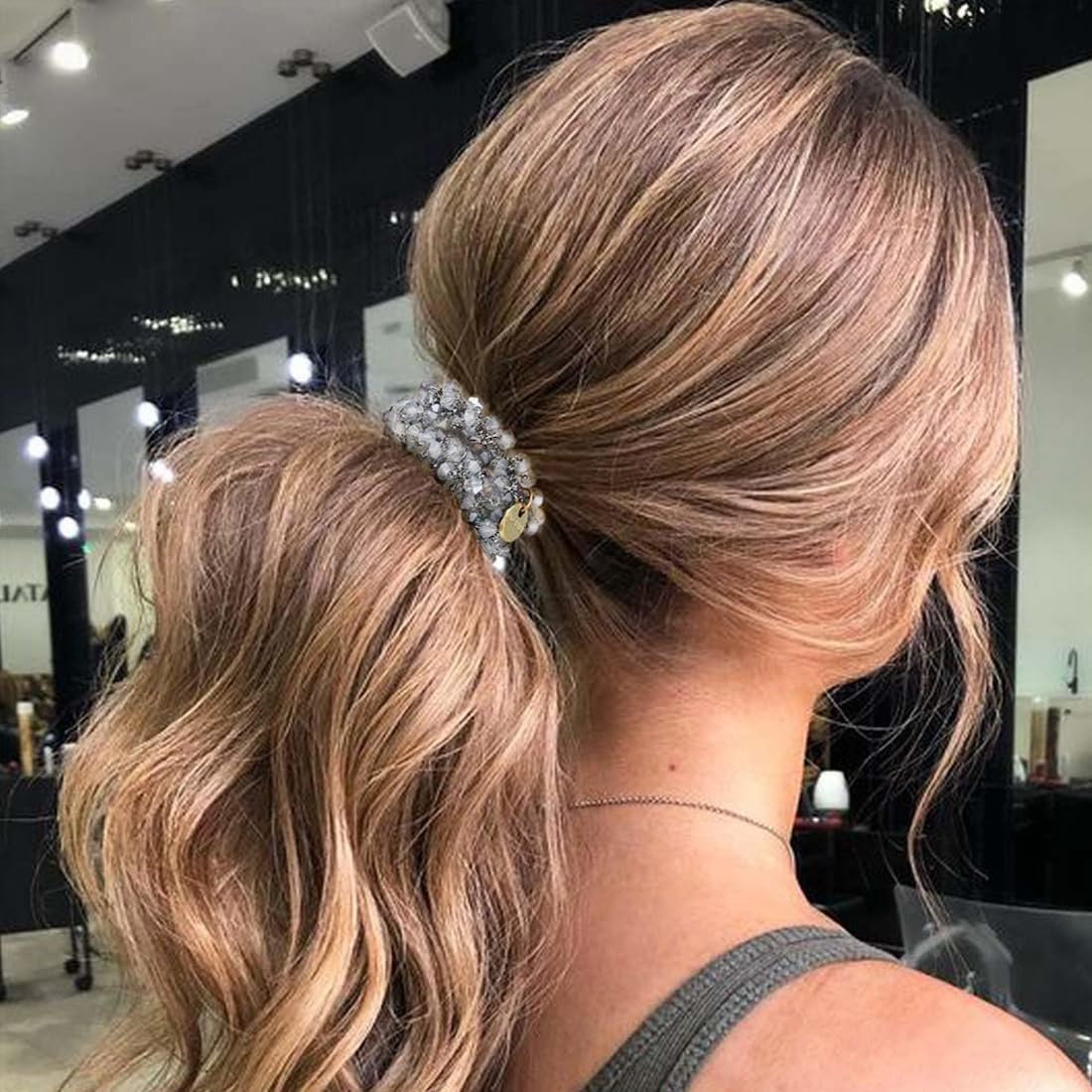 JEYORZY Pack of 3 Hair Bobbles, Elastic Ponytail Holder, Stylish Ponytail Holder for Women and Girls, Stylish Braided Hair Scrunchie image number 4